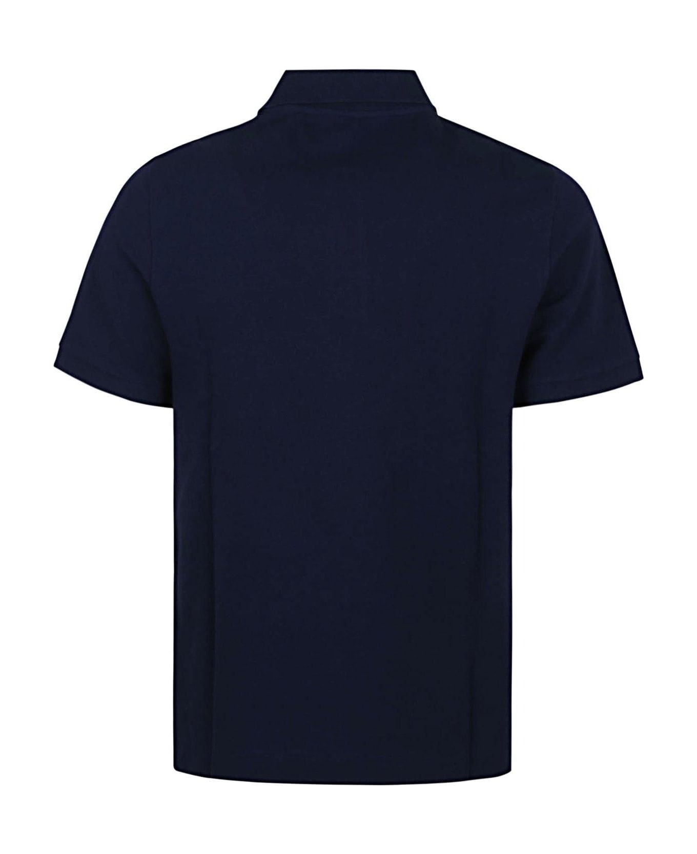 Valentino Logo Embroidered Short-sleeved Polo Shirt - Blue