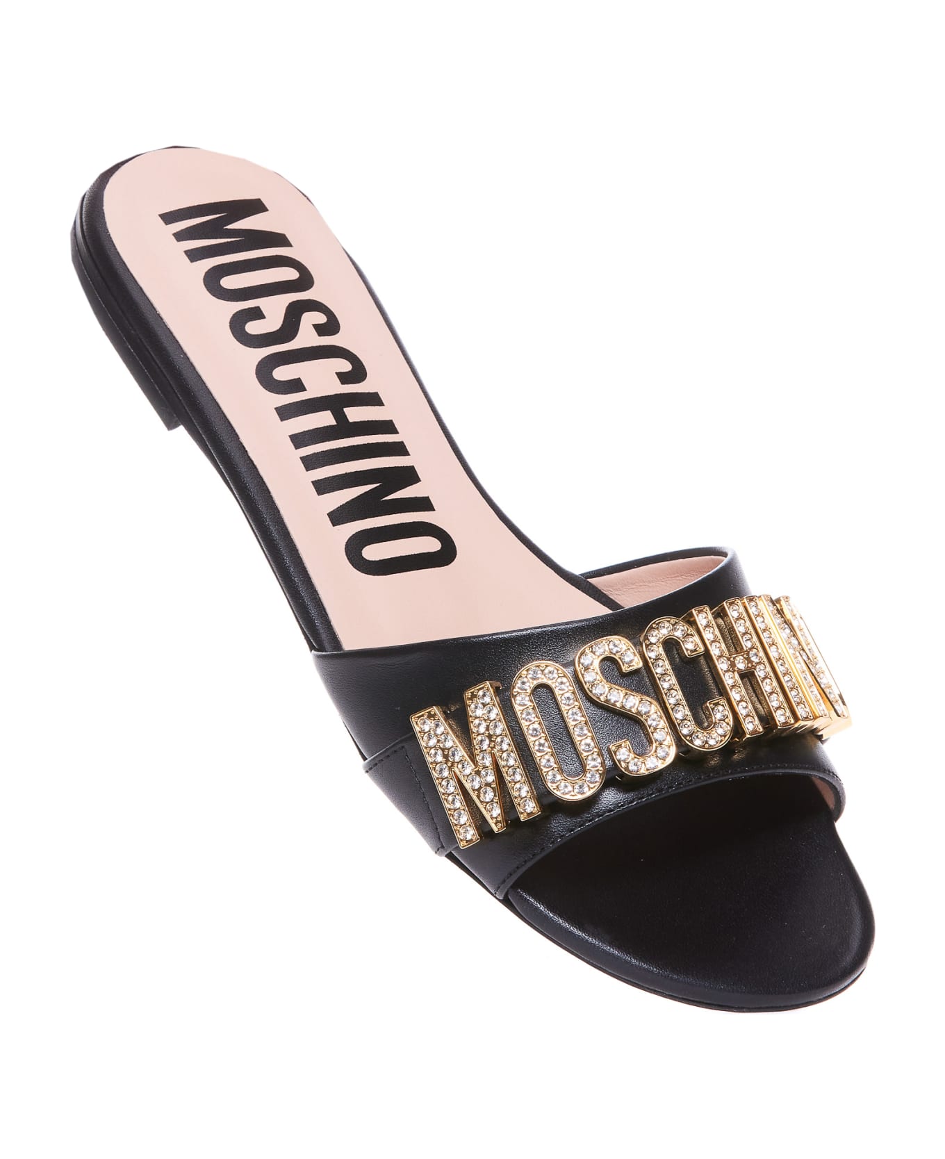 Moschino Maxi Lettering Sandals - Black