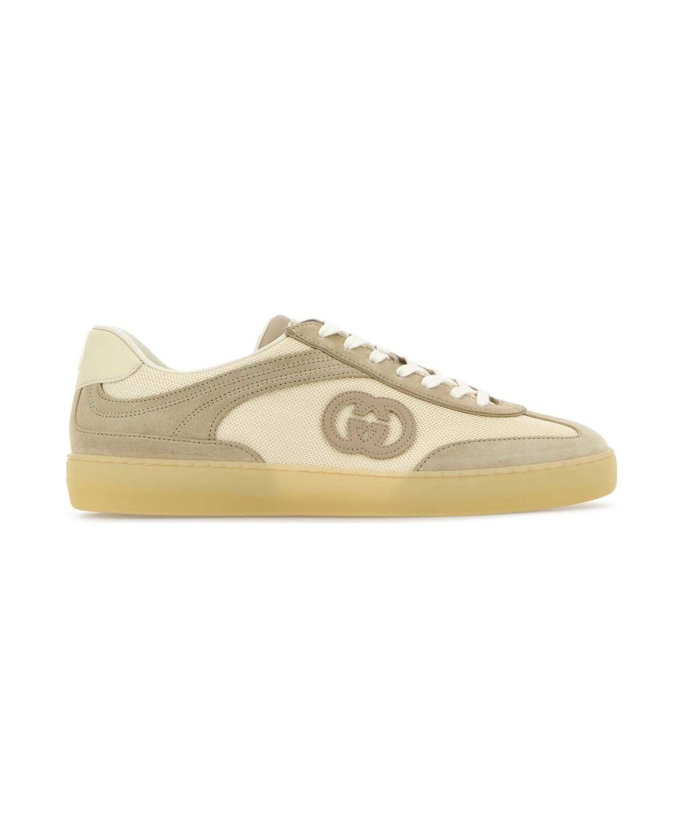 Gucci Two-tone Mesh And Suede Sneakers - WHITE