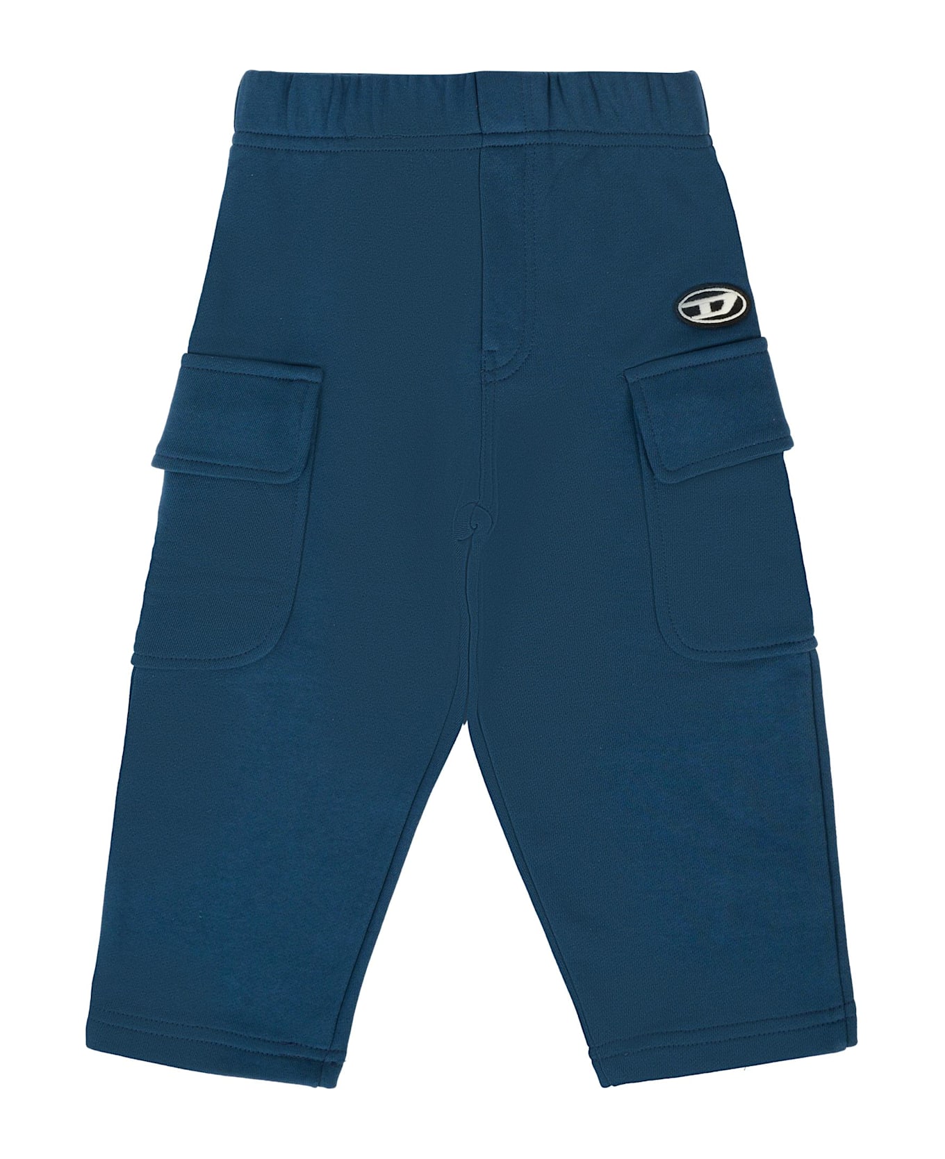 Diesel Blue Trousers For Baby Boy With Logo - Blue