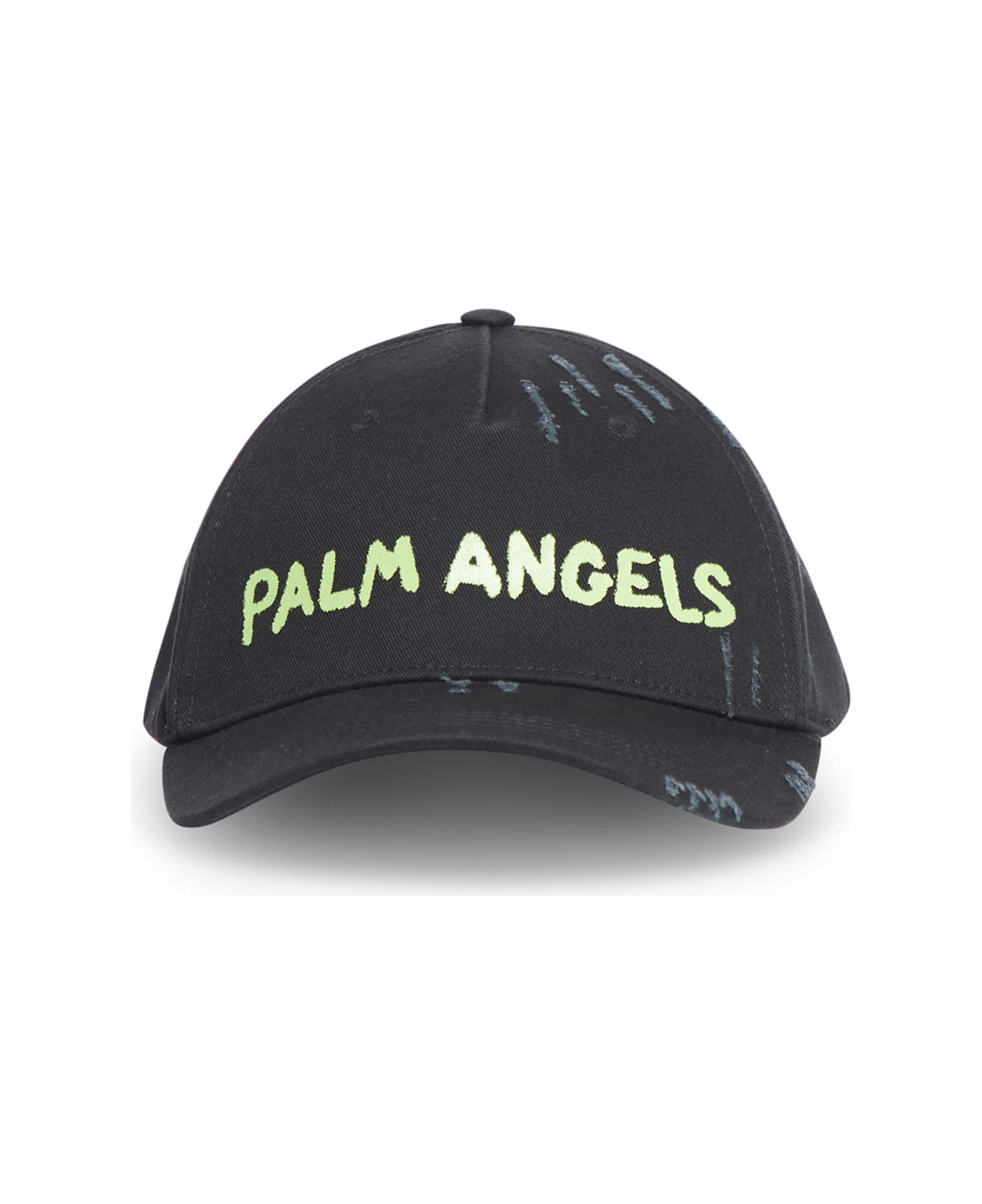 Palm Angels Seasonal Logo Cap - Black Green Fluo