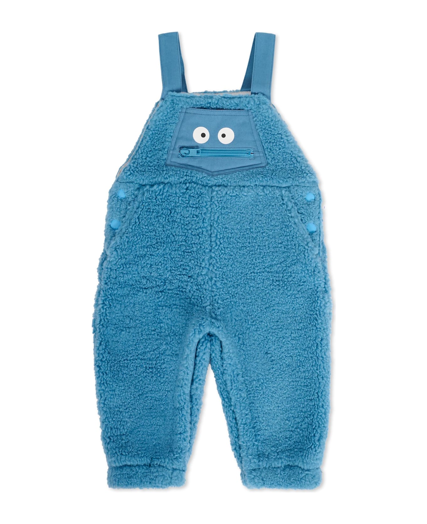 Stella McCartney Kids Light Blue Dungarees For Baby Boy With Yeti - Light Blue