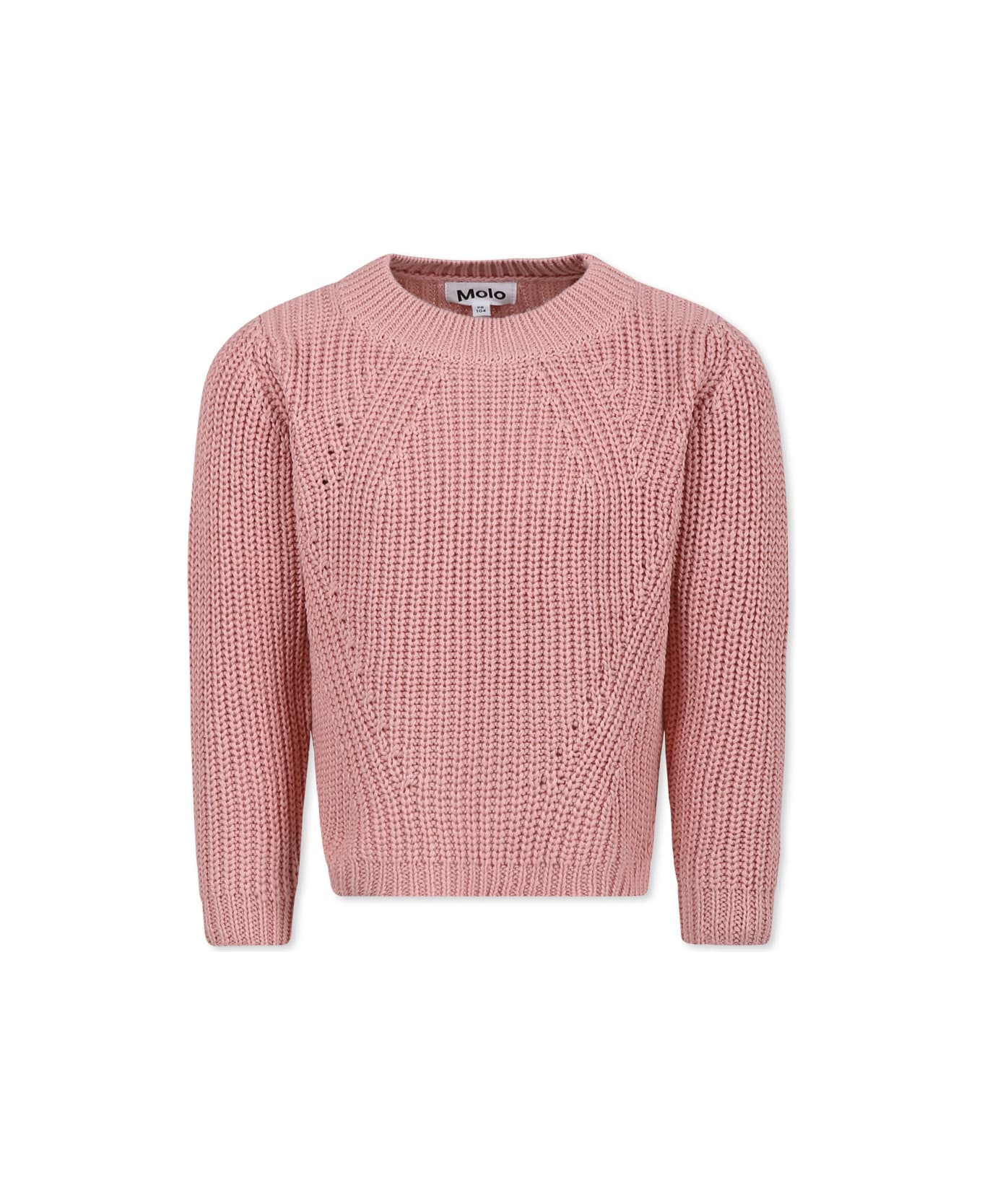 Molo Pink Sweater Pour Fille Avec Logo - Pink