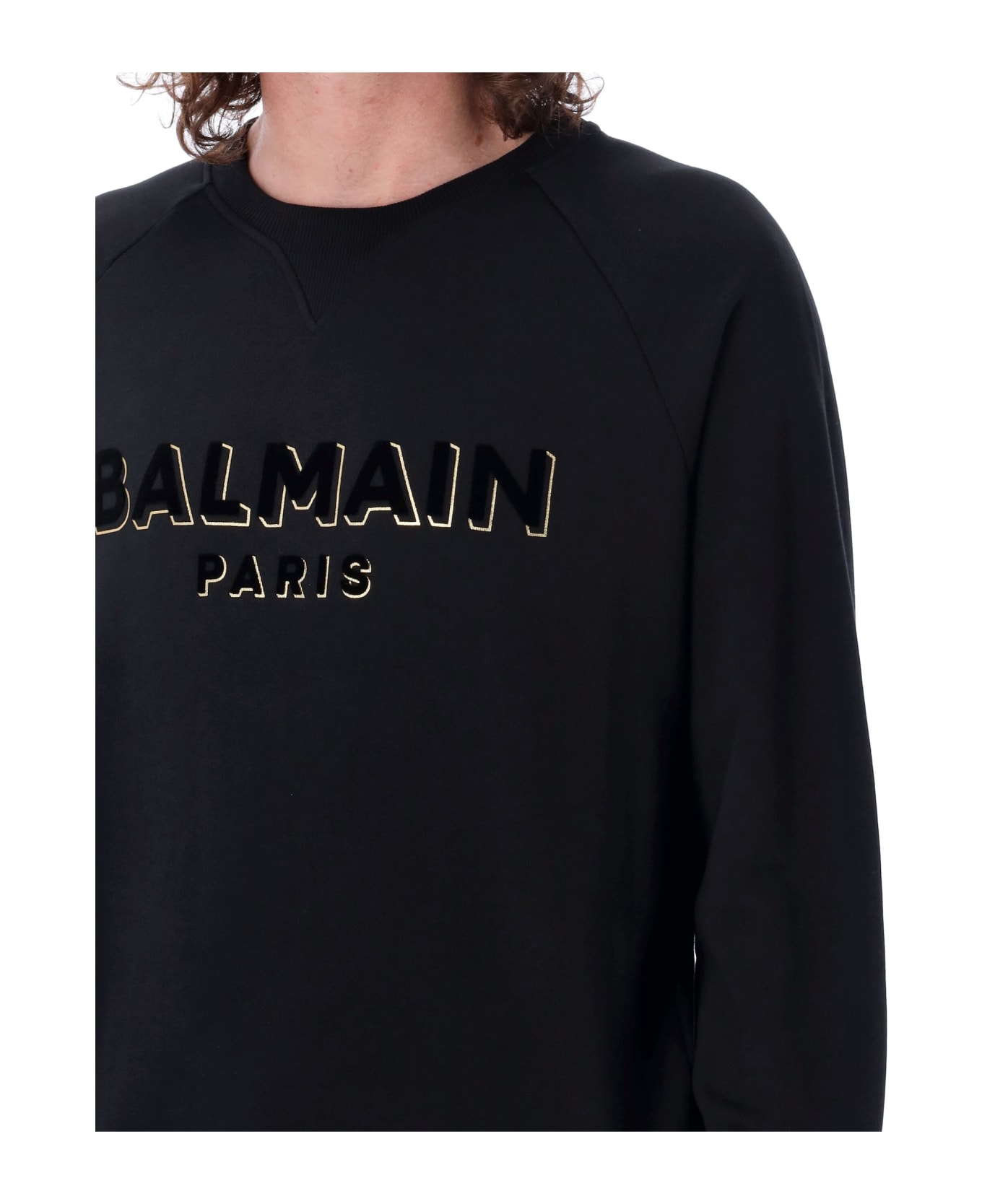 Balmain Logo Sweatshirt - NERO ORO