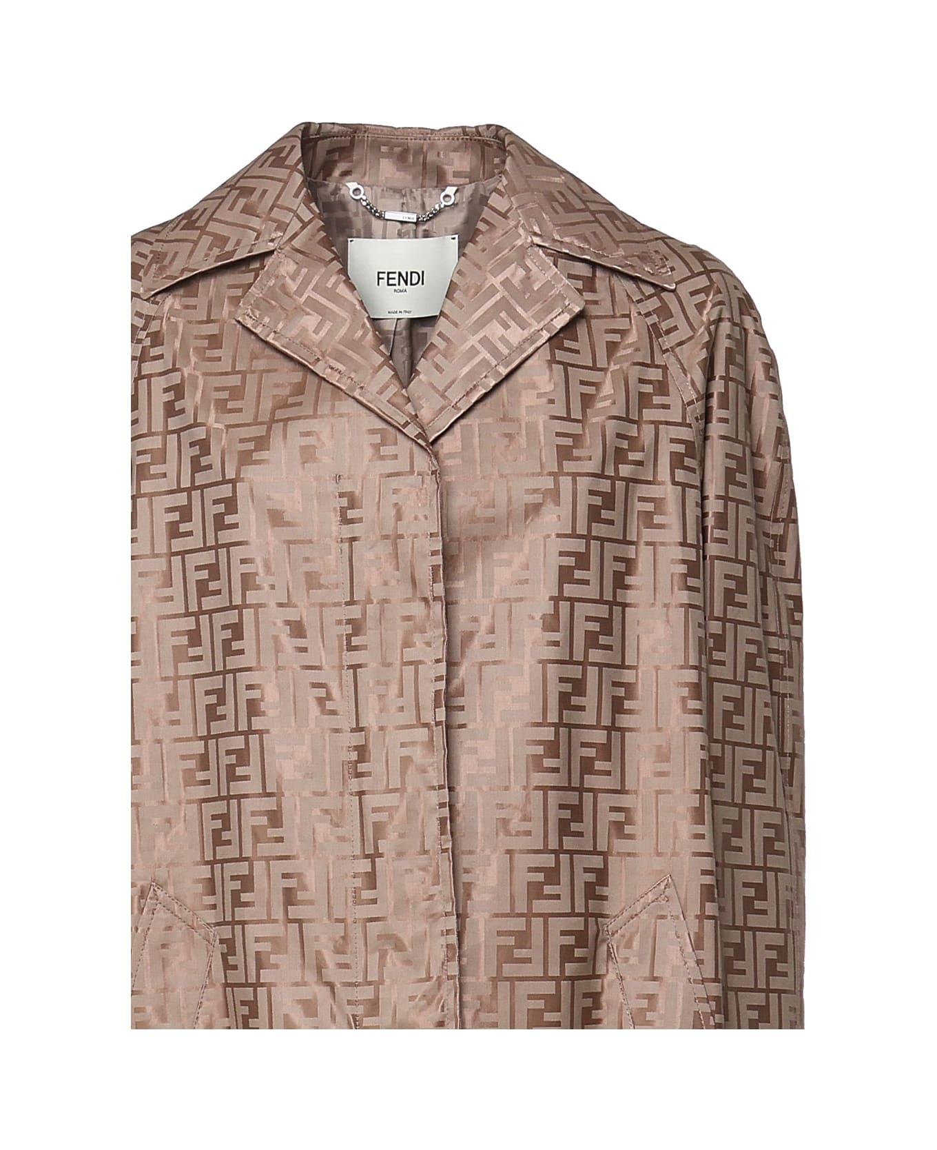 FENDI FFフリントロンクスリフコト FF6038AM3U F1PNO Fendi Ff Coat In Cotton | italist