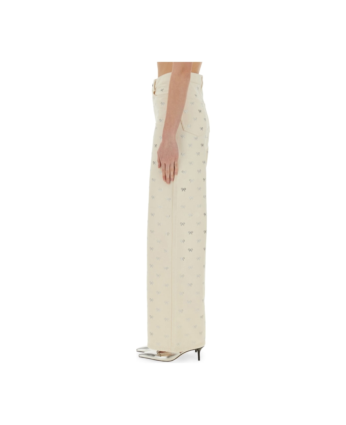 self-portrait Jeans 
bow
 - BEIGE