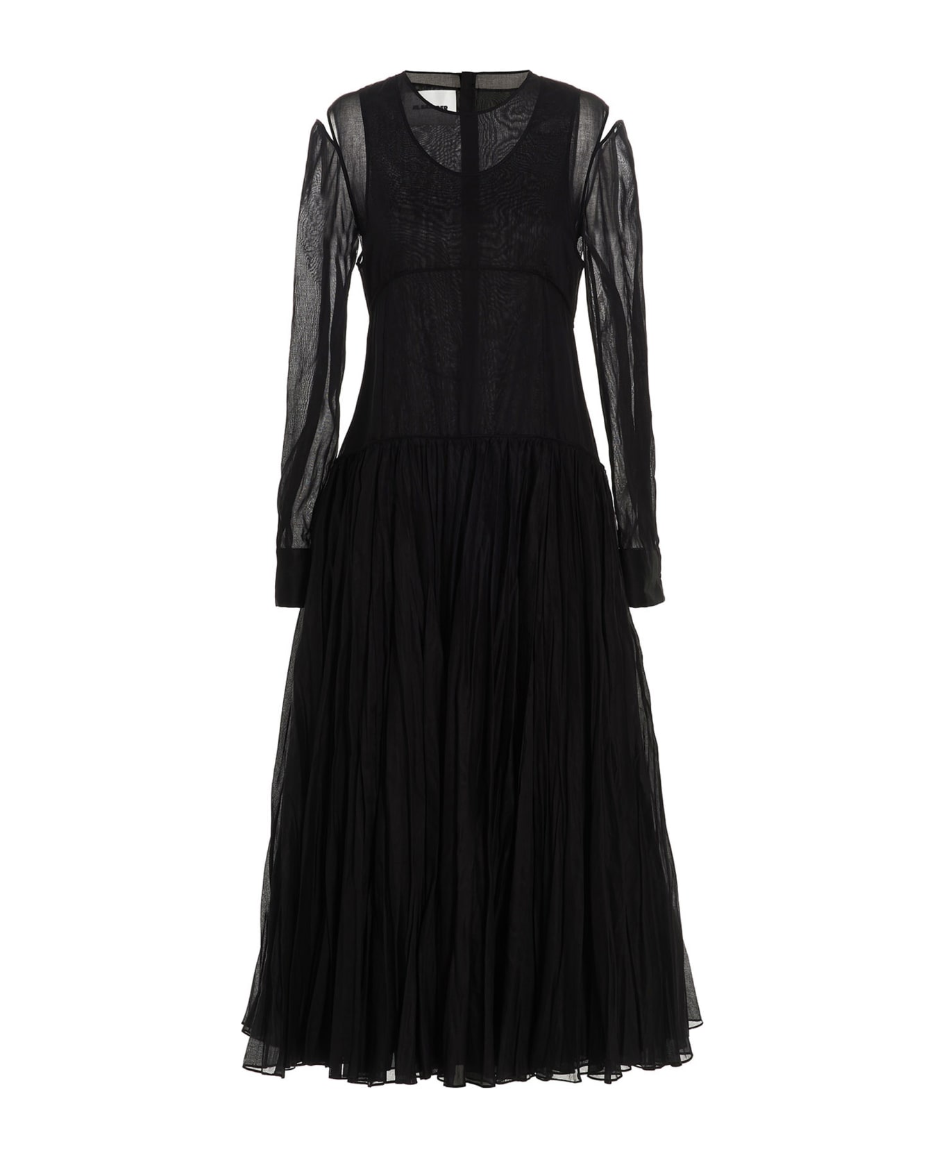 Jil Sander Pleated Skirt Dress - Black  