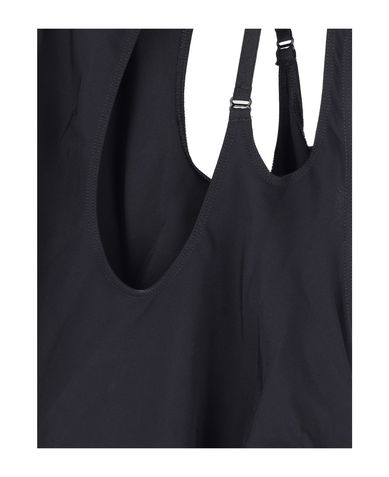 Mugler 'asymmetric Dress' Midi Dress - Black  