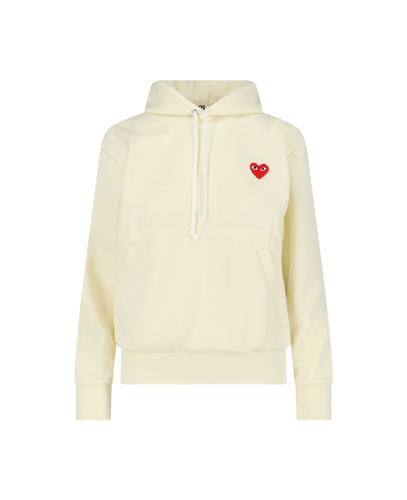 Comme des Garçons Play Logo Hoodie - White