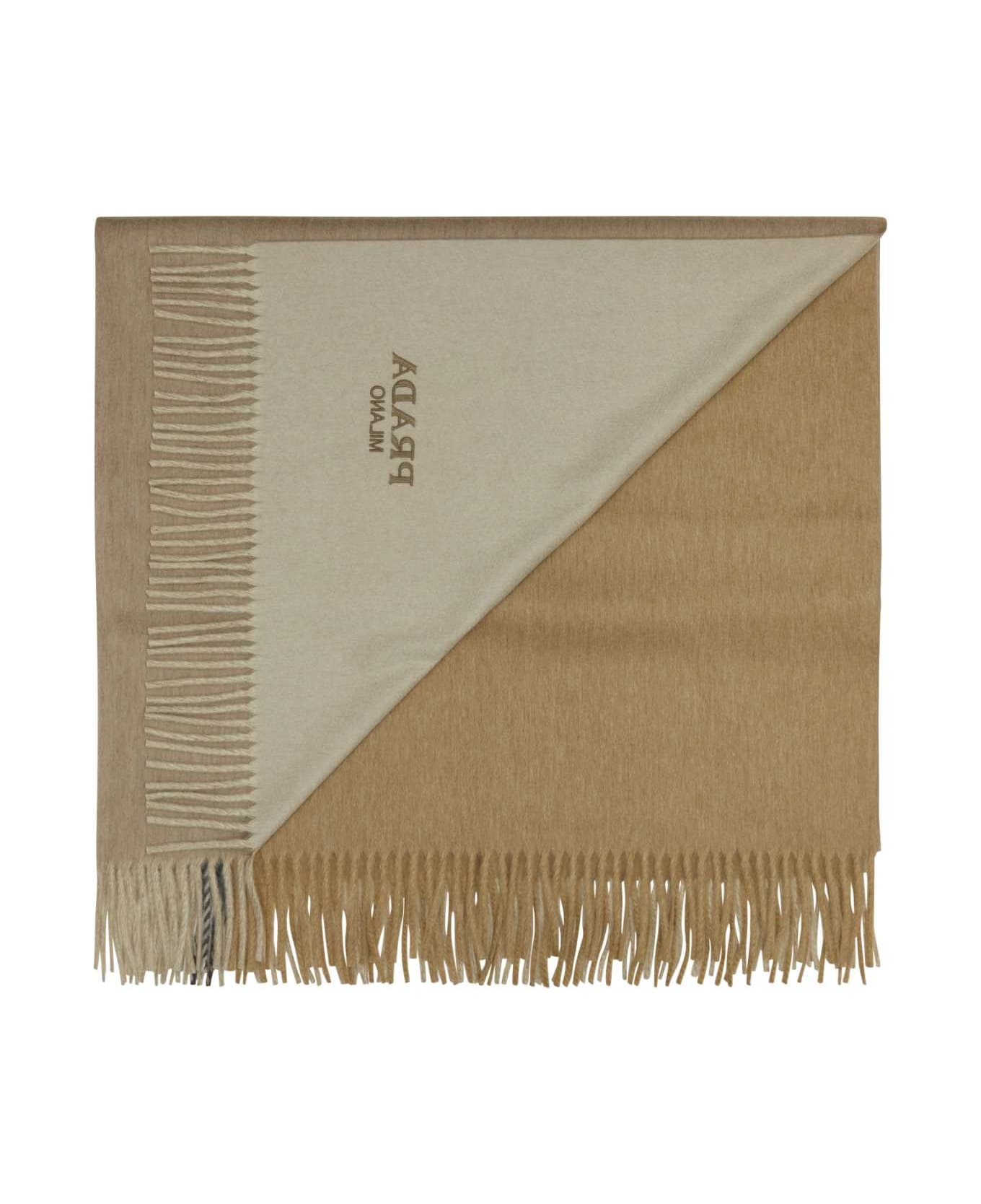 Prada Two-tone Cashmere Blend Blanket - CAMMELLO+SABB