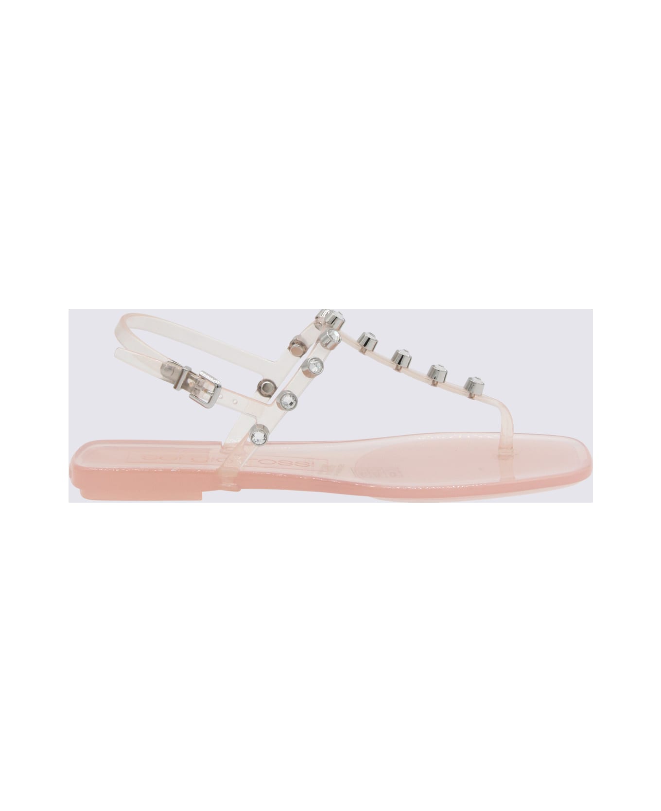 Sergio Rossi Powder Pink Rubber Sr1 Jelly Flats - Pink