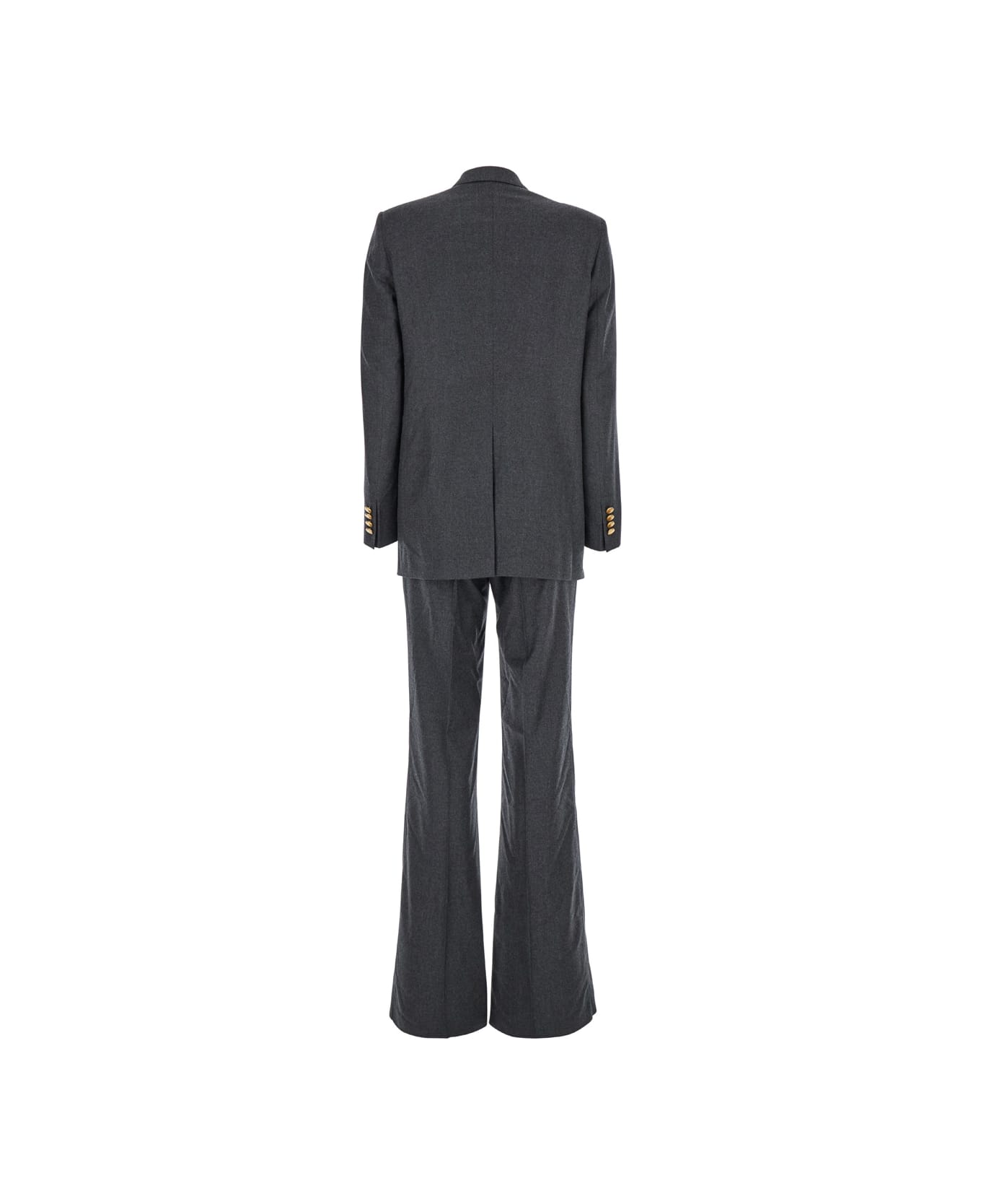 Tagliatore 'jasmine' Grey Double-breasted Suit With Peak Revers In Wool Woman - Grey