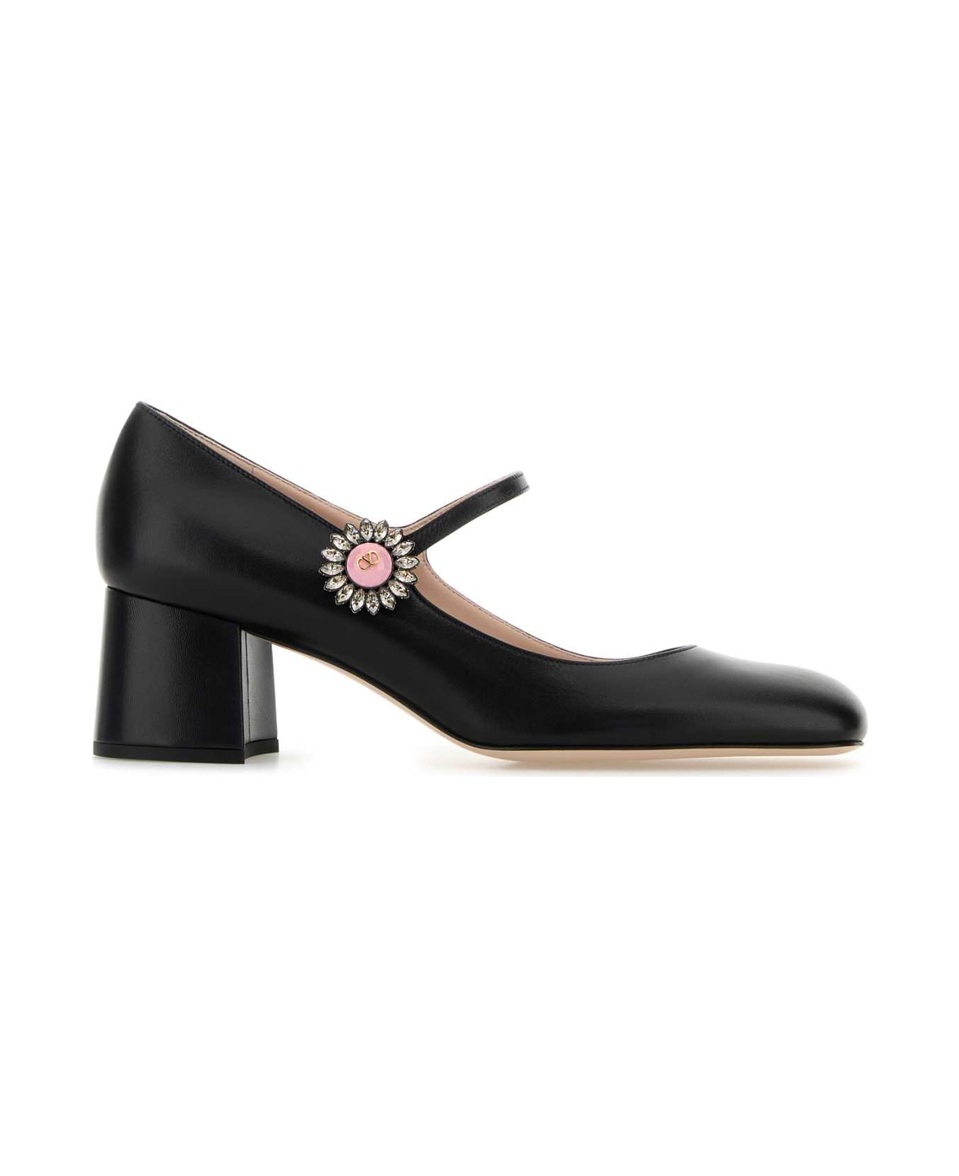 Valentino Garavani Black Leather Preshoes Pumps - NEROCRYSTALROSA