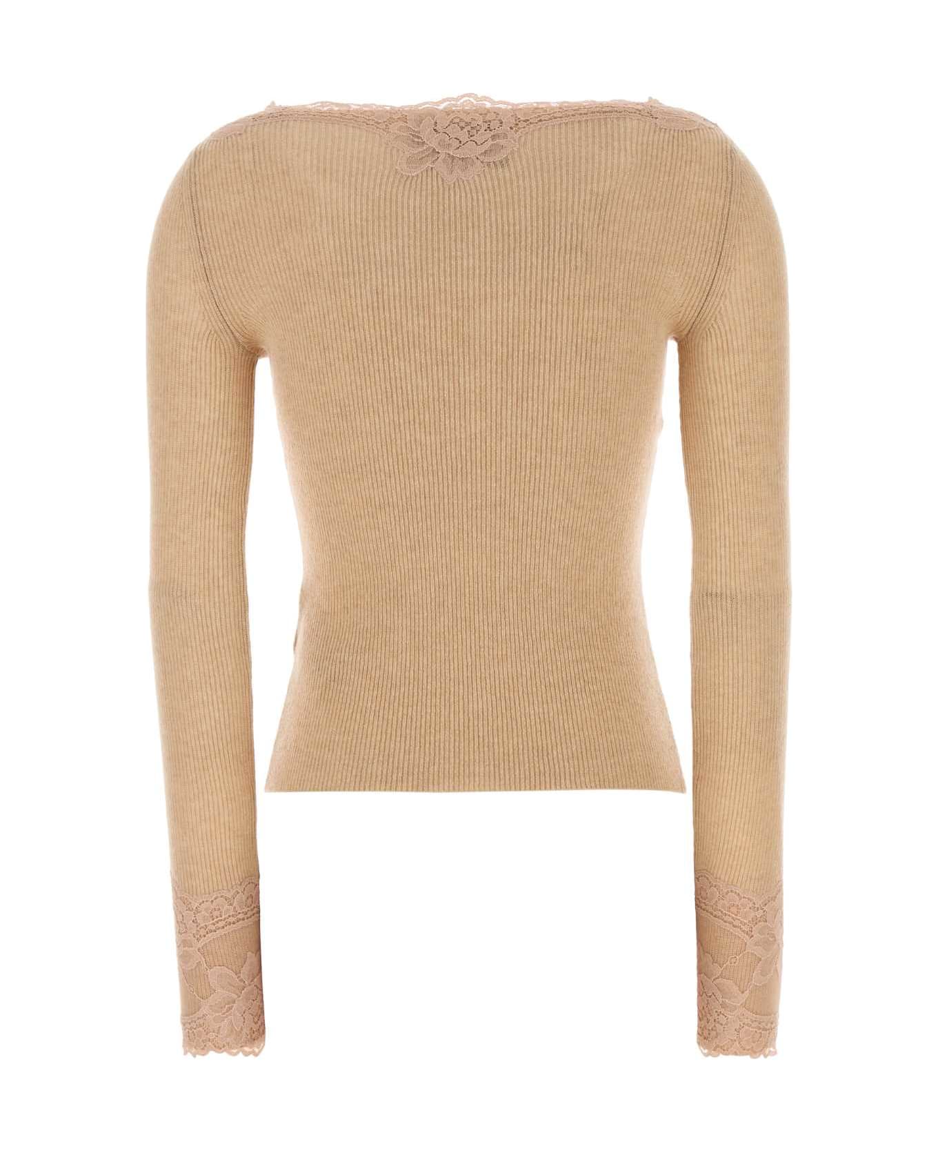 Valentino Garavani Skin Pink Cashmere T-shirt - ALABASTERROSEDUST