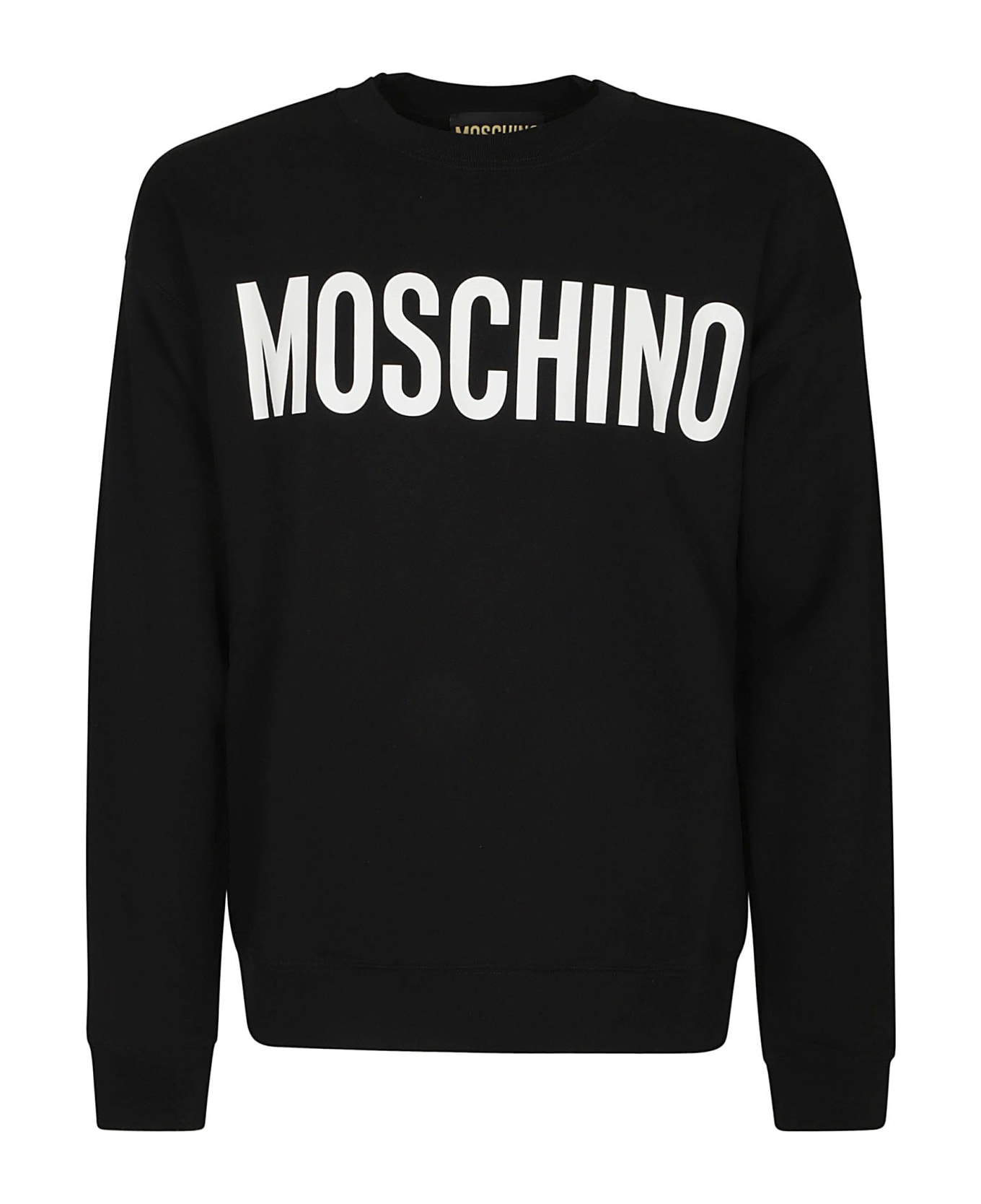 Moschino Logo Print Ribbed Sweatshirt - Black