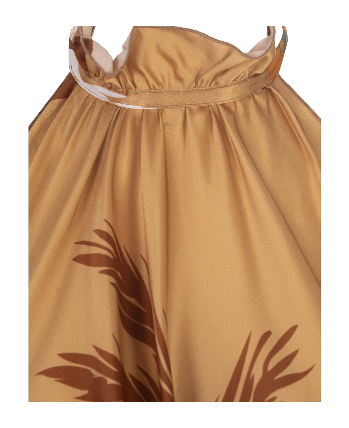 Raquel Diniz Giovanna Long Dress In Sand Palms - Brown ワンピース＆ドレス