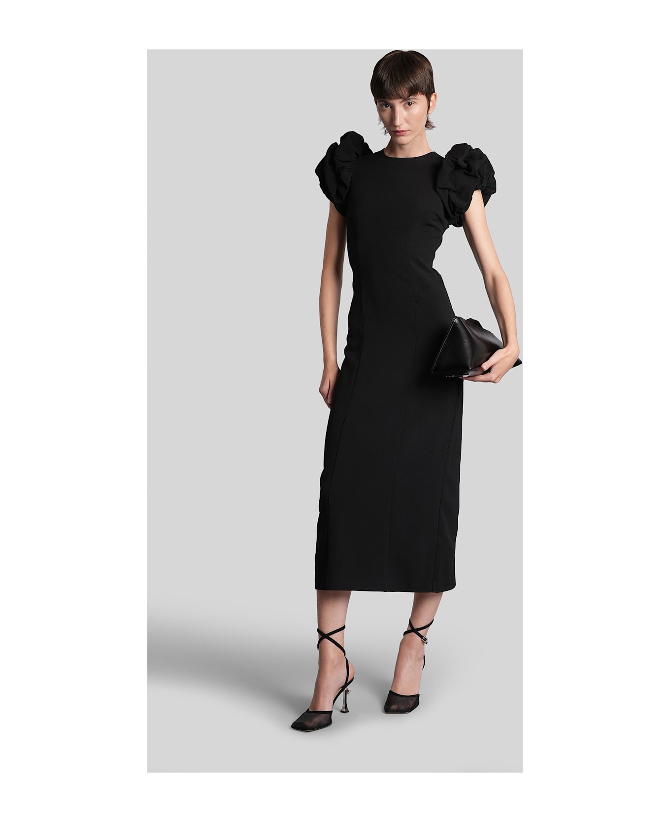 Rotate by Birger Christensen Long Dress In Black Polyester - black