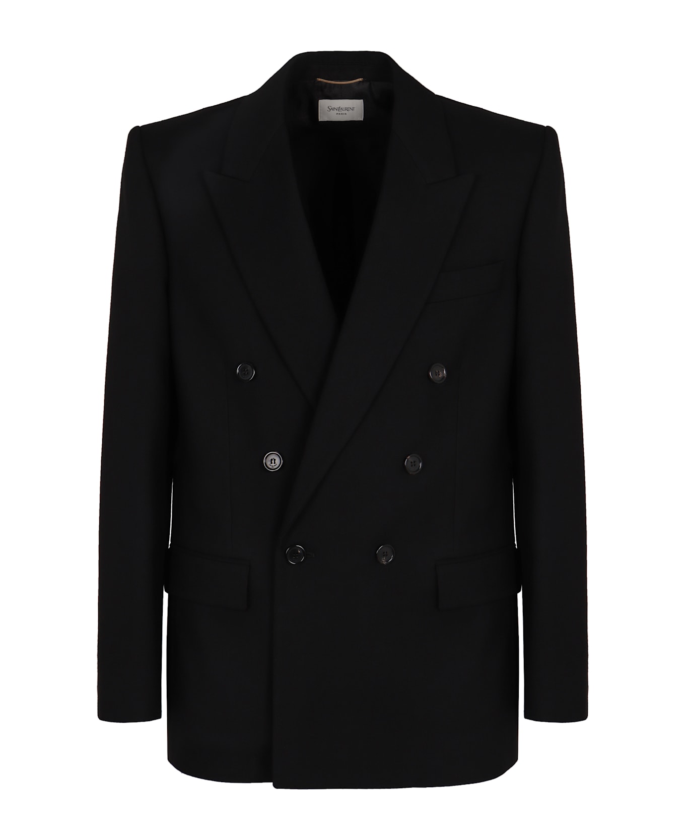 Saint Laurent Cassandre Wool Blazer - black