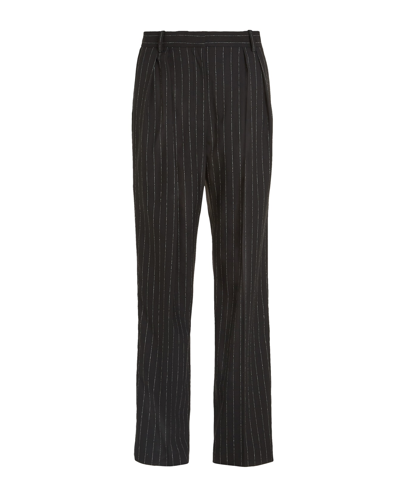 Tommy Hilfiger Relaxed Fit Straight Pinstriped Trousers - BLACK STRIPE