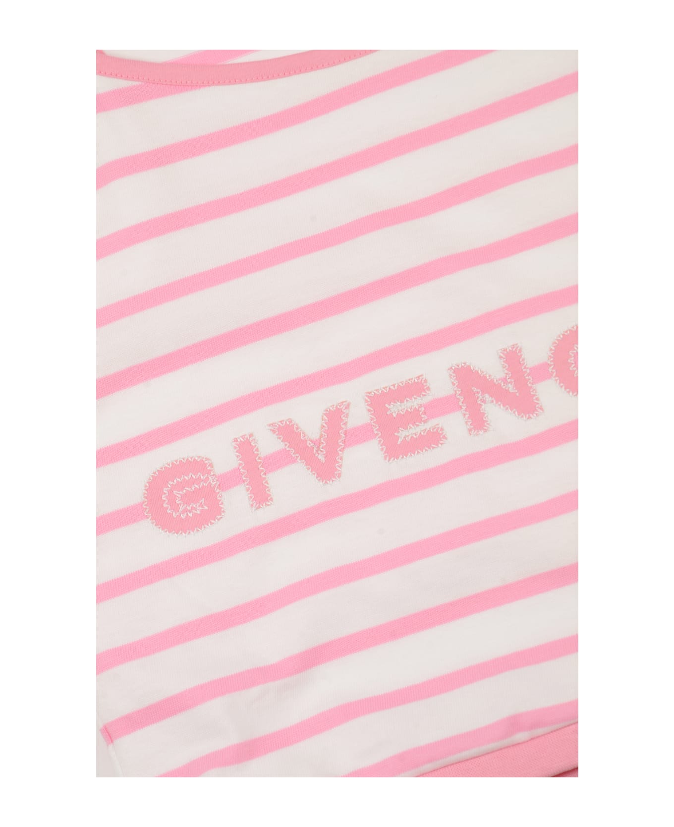 Givenchy Logo Embroidered Stripe Top - White/Pink トップス