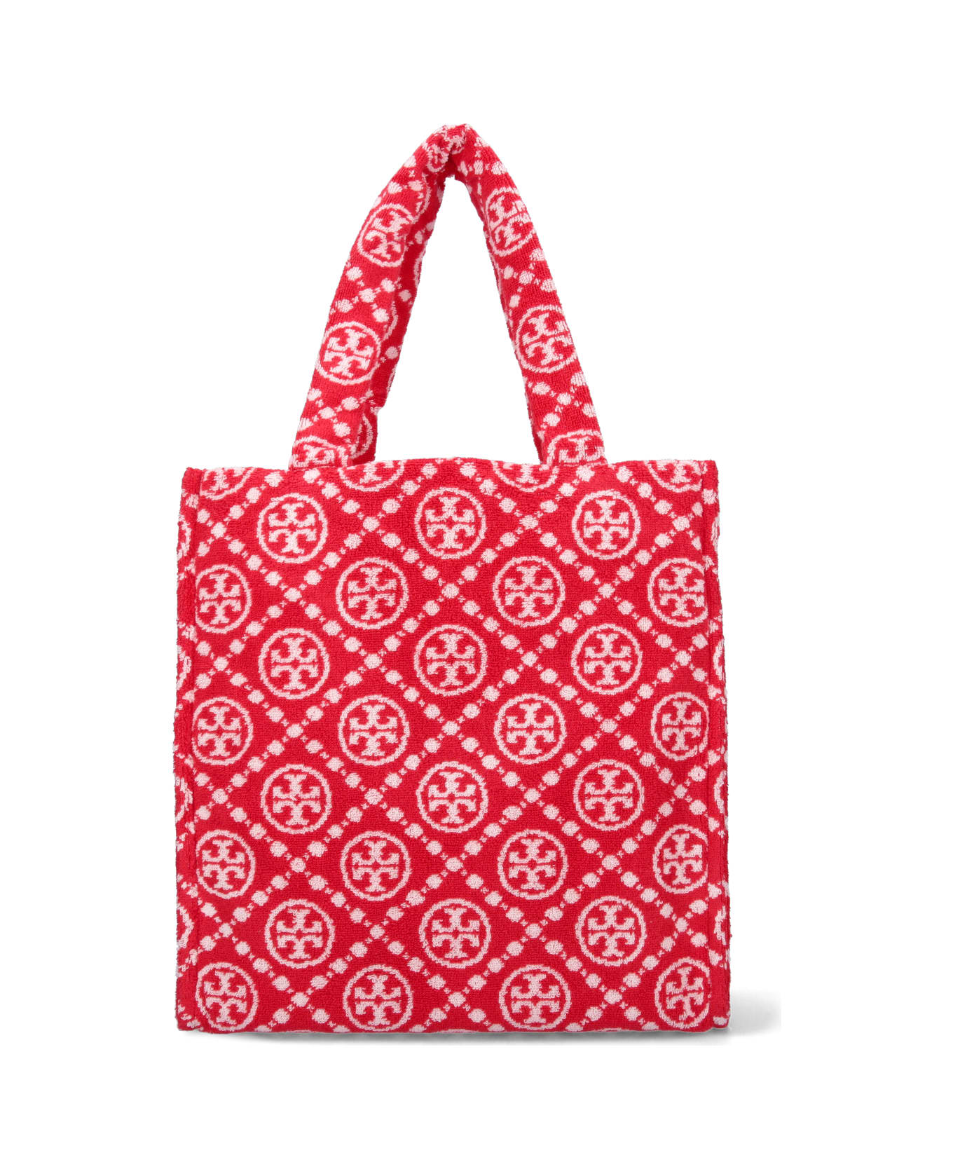 Tory Burch T Monogram Terry Tote Bag - Rosso