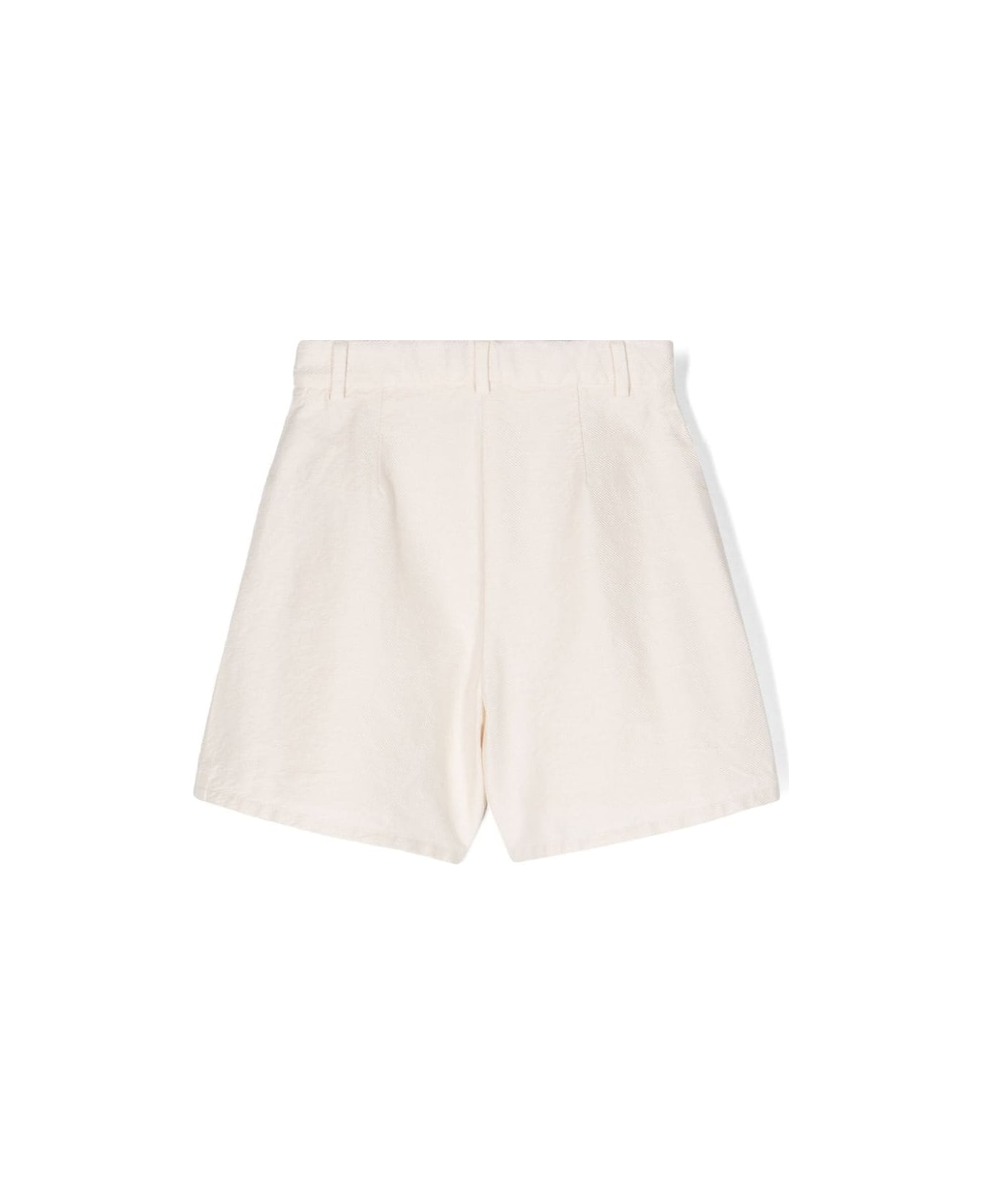 Missoni Kids Light Beige Wide Leg Shorts With Pences - White ボトムス