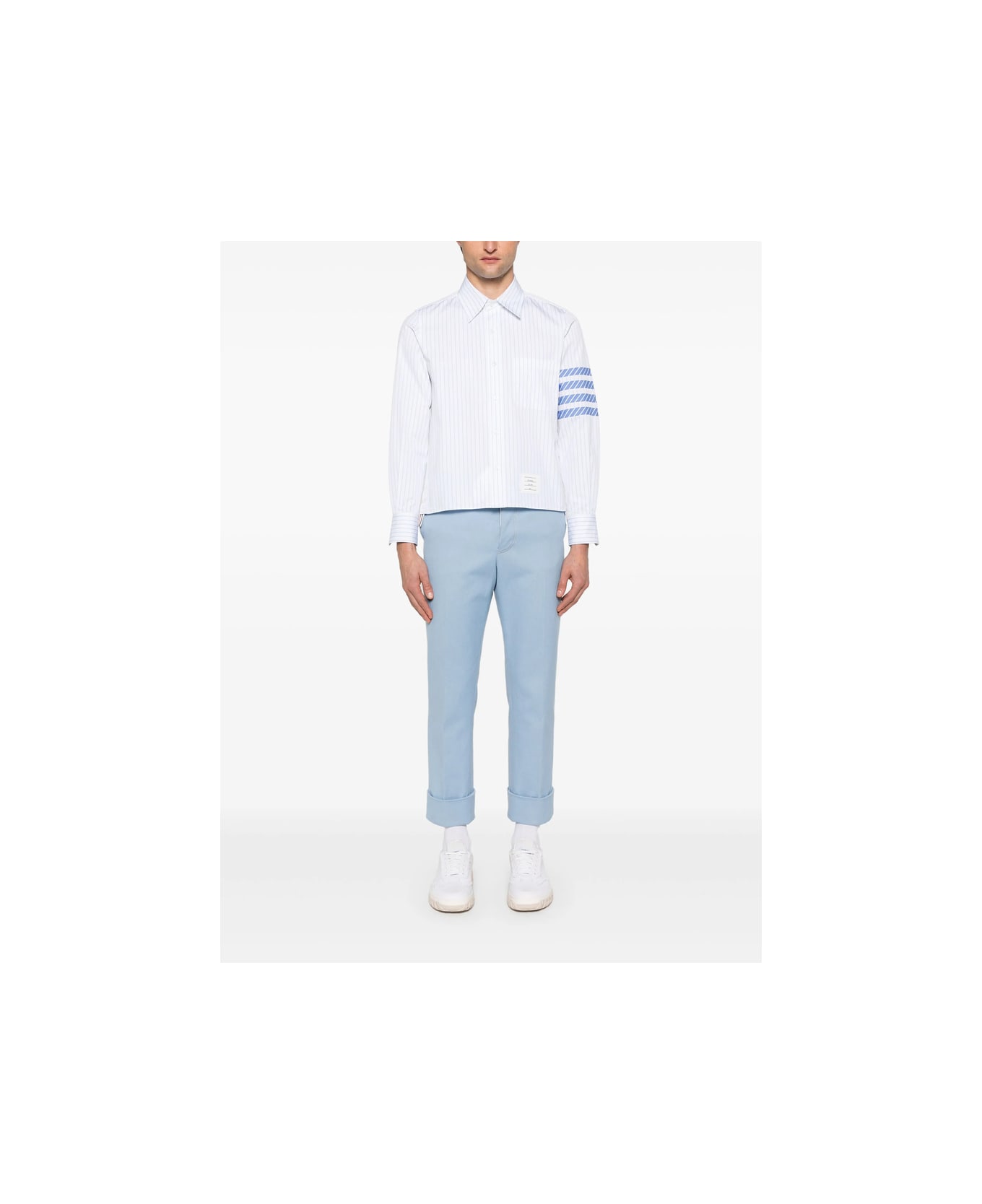 Thom Browne Shirt - WHITE/BLUE