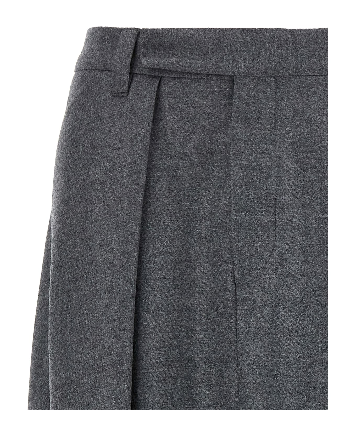 Brunello Cucinelli Asymmetrical Wool Skirt - Gray スカート