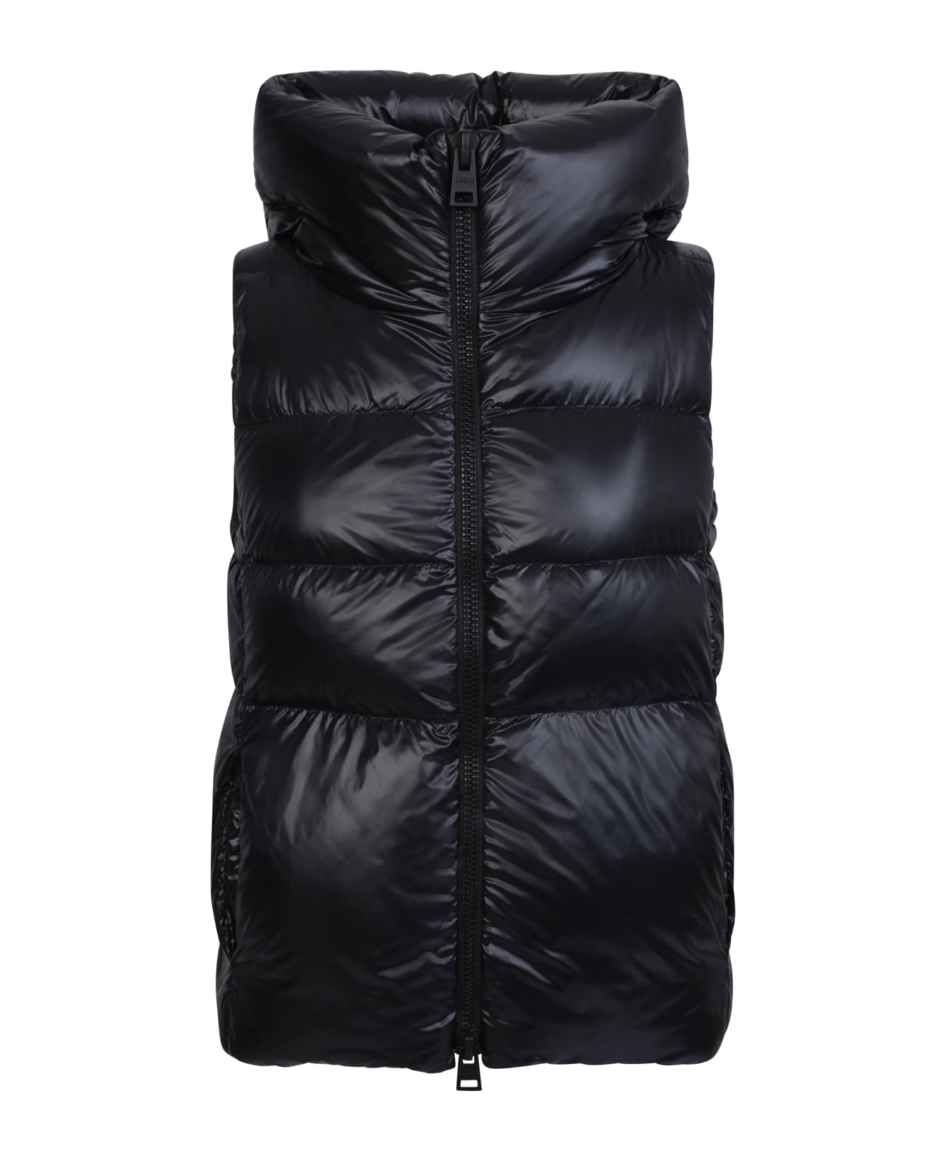 Herno Hooded Quilted Zip-up Padded Gilet - Black