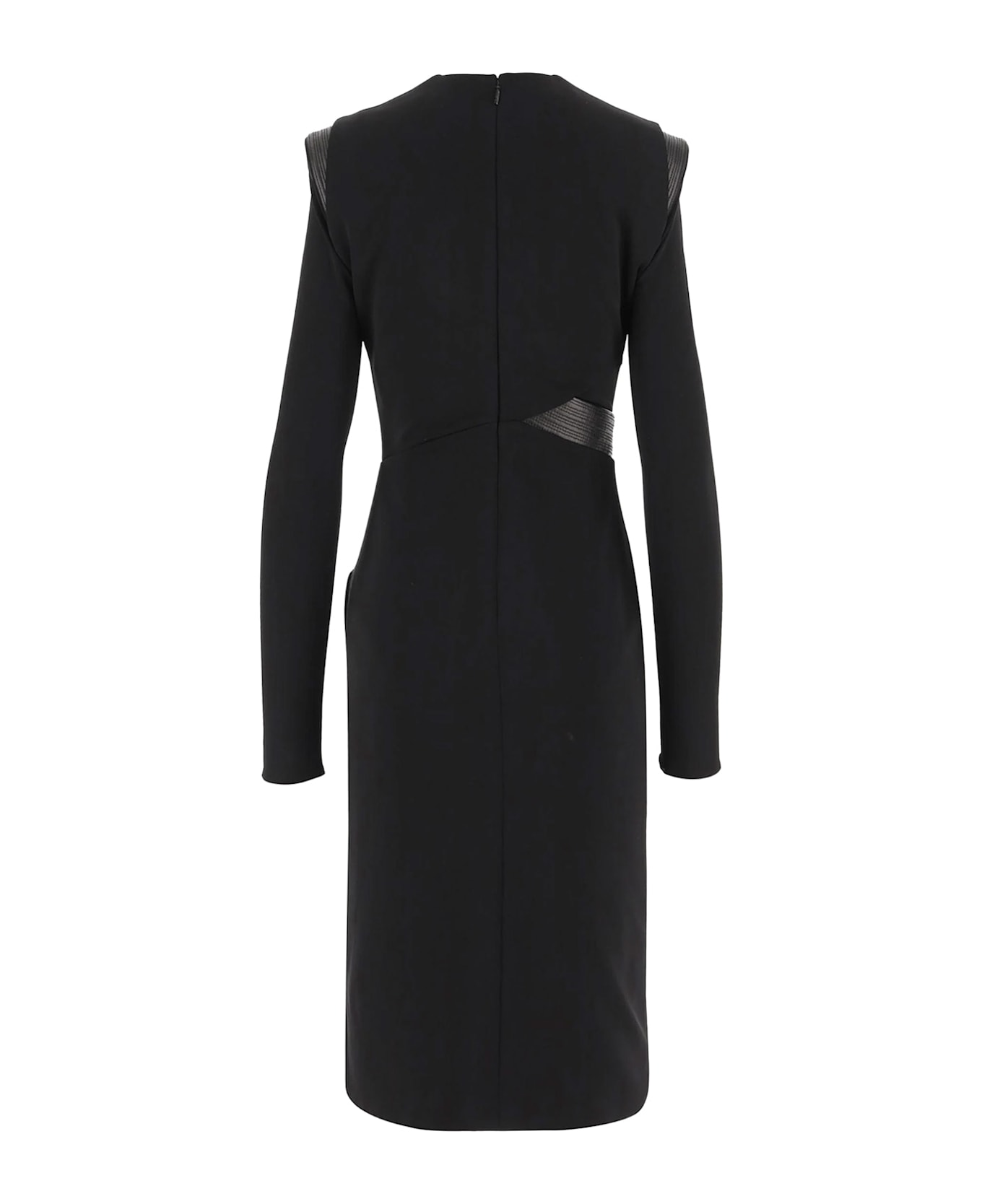 Versace Crepe Mini Dress With V-neckline - BLACK