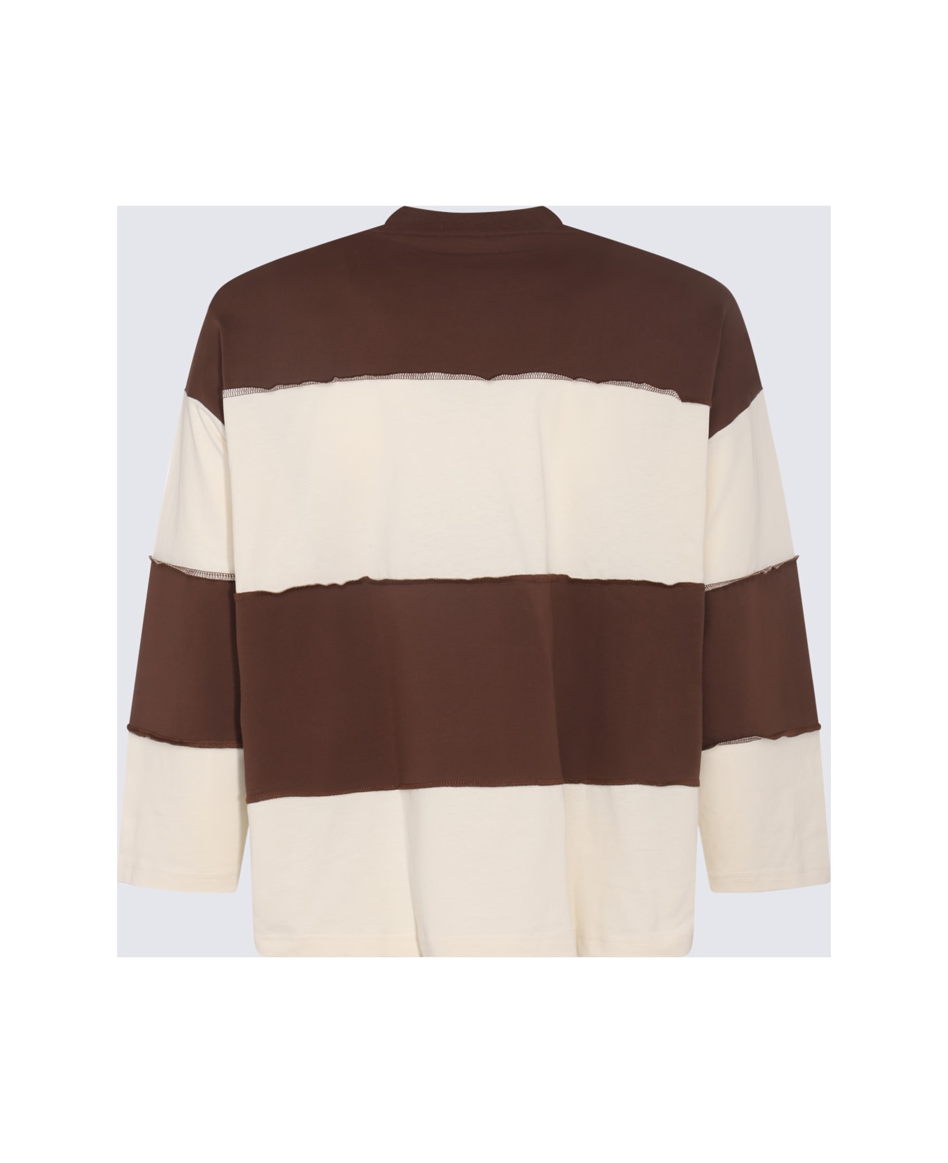 Sunnei Cream And Brown Cotton T-shirt - BROWN/LIGHT BEIGE シャツ