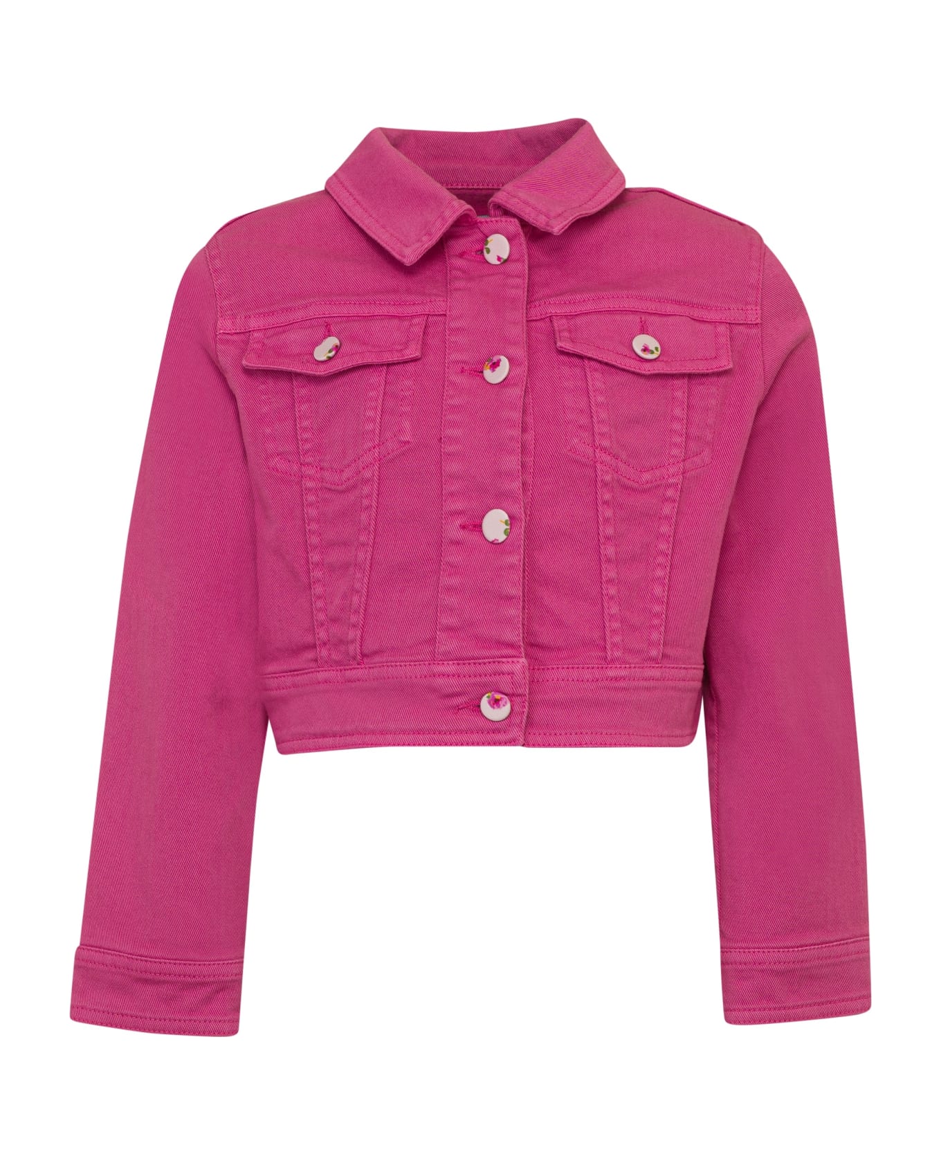 Simonetta Cropped Denim Jacket - Pink コート＆ジャケット
