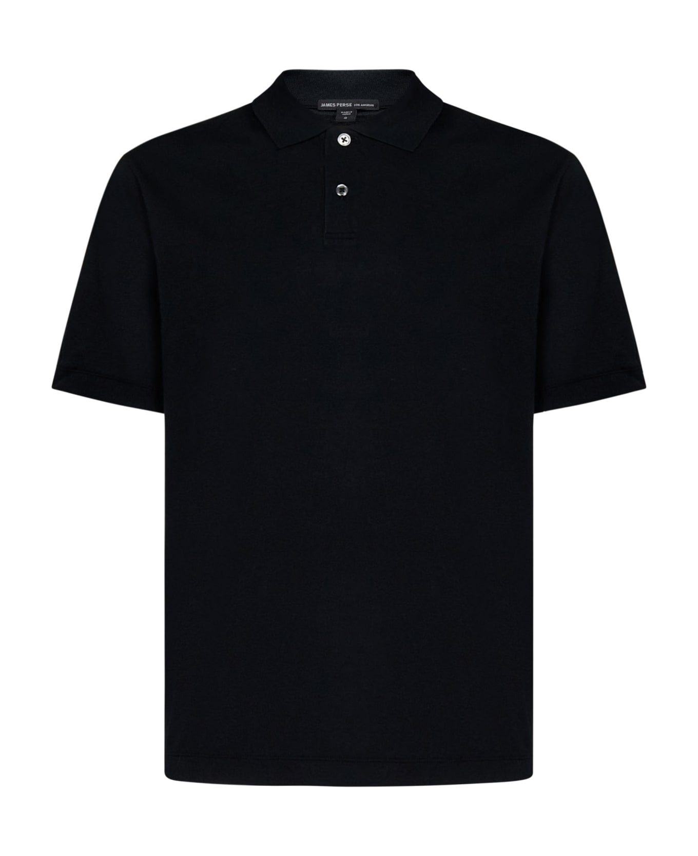 James Perse Luxe Lotus Jersey Polo Shirt - Black