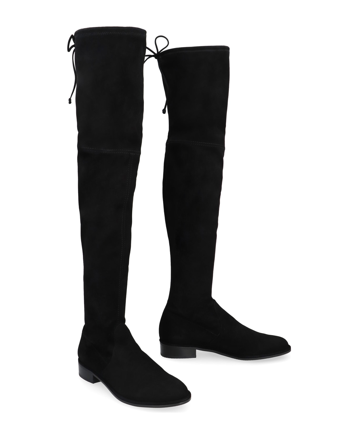 Stuart Weitzman Lowland Stretch Suede Over The Knee Boots - black ブーツ