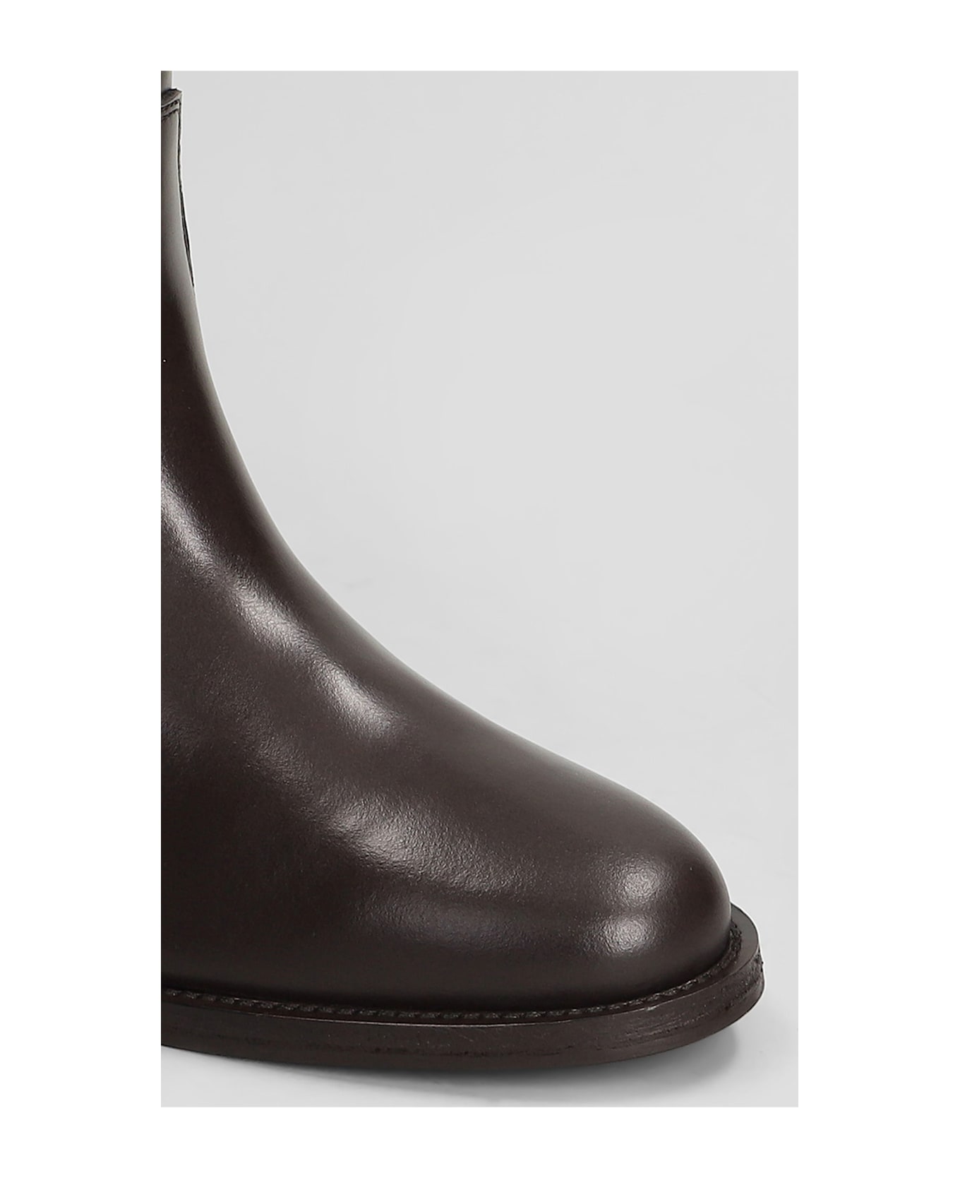 Via Roma 15 Ankle Boots Inside Wedge In Dark Brown Leather - dark brown