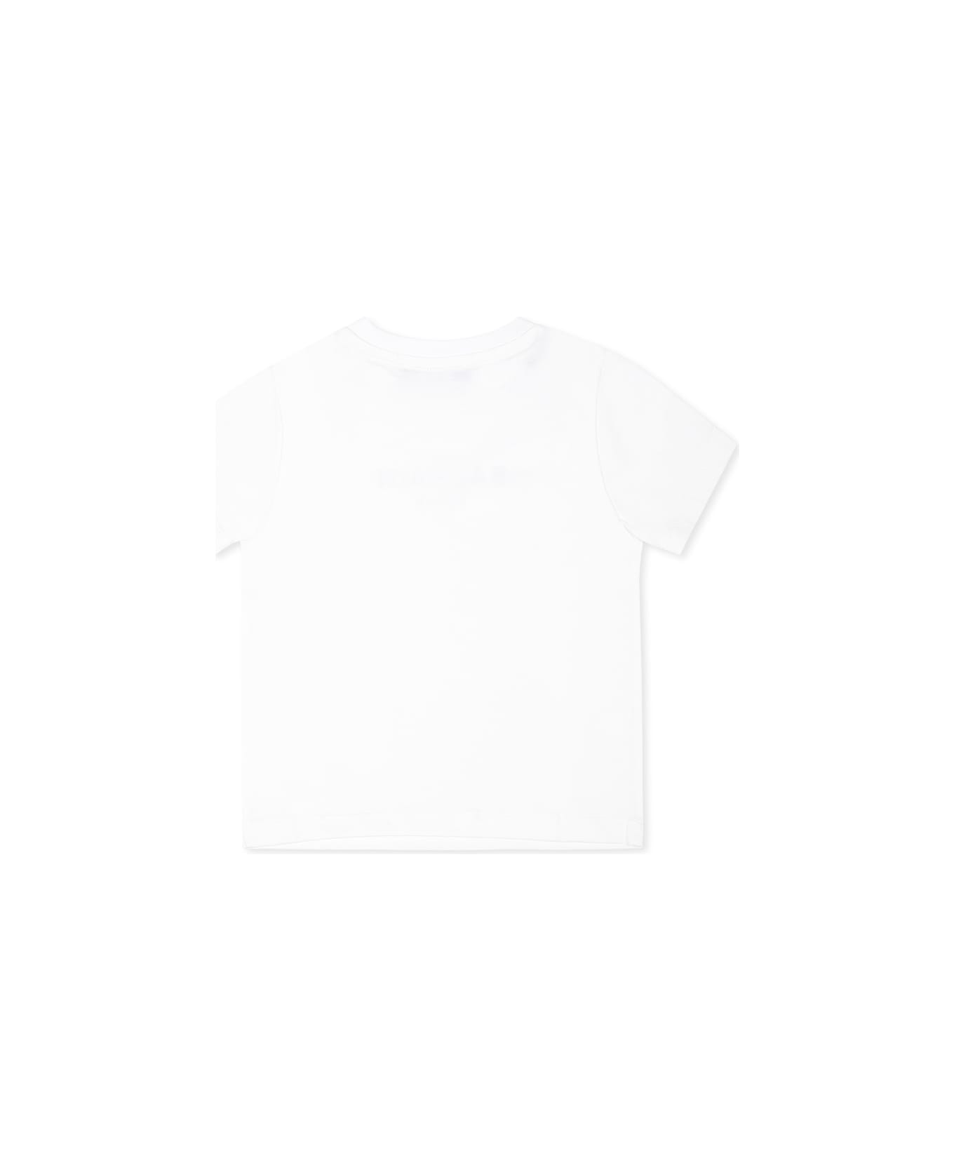 Balmain White T-shirt For Babykids With Logo - White