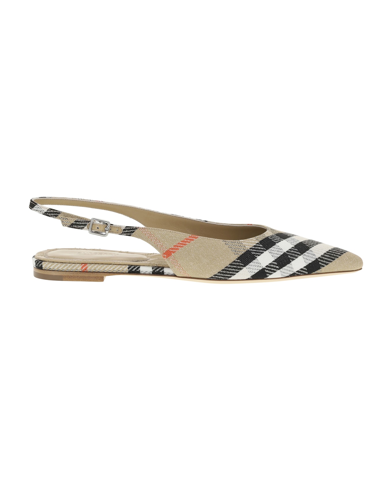 Burberry Birdie Check Slingback Ballerinas