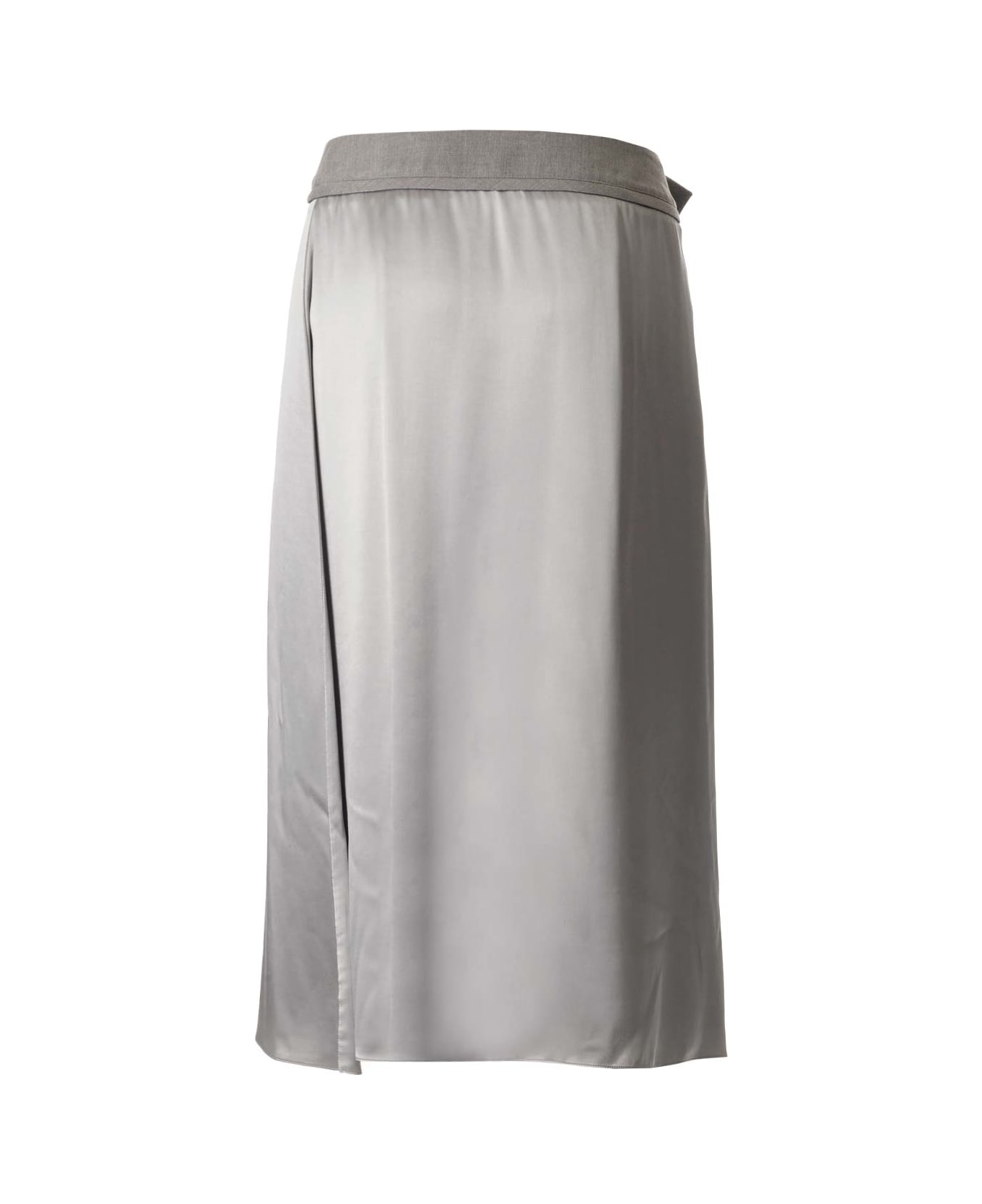 Fendi Satin Midi Skirt - Grey