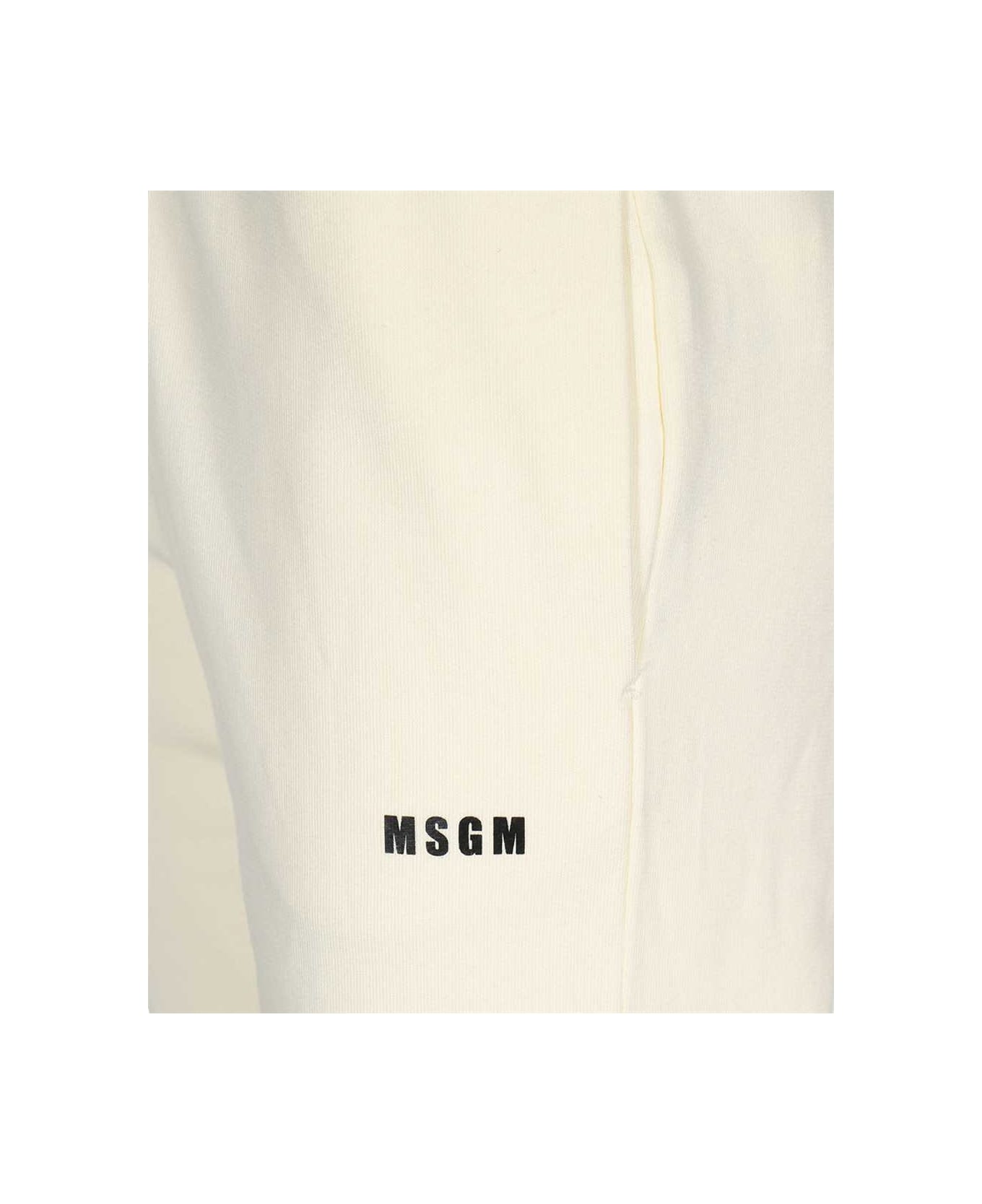 MSGM Logo Print Sweatpants - Ivory