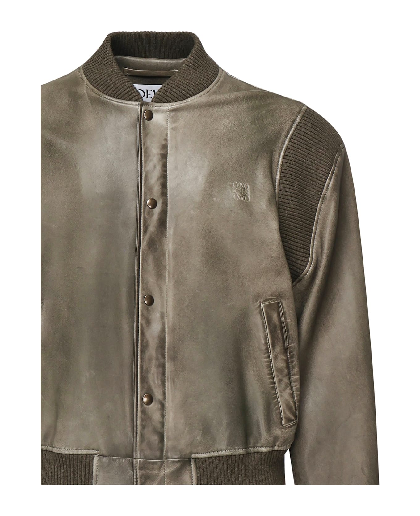 Loewe Bomber Jacket Lambskin Nappa - Khaki green