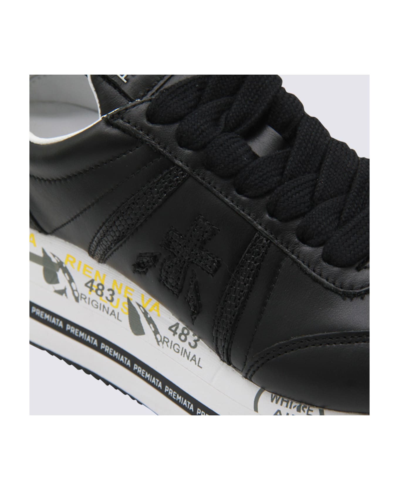Premiata Black Leather Beth Sneakers