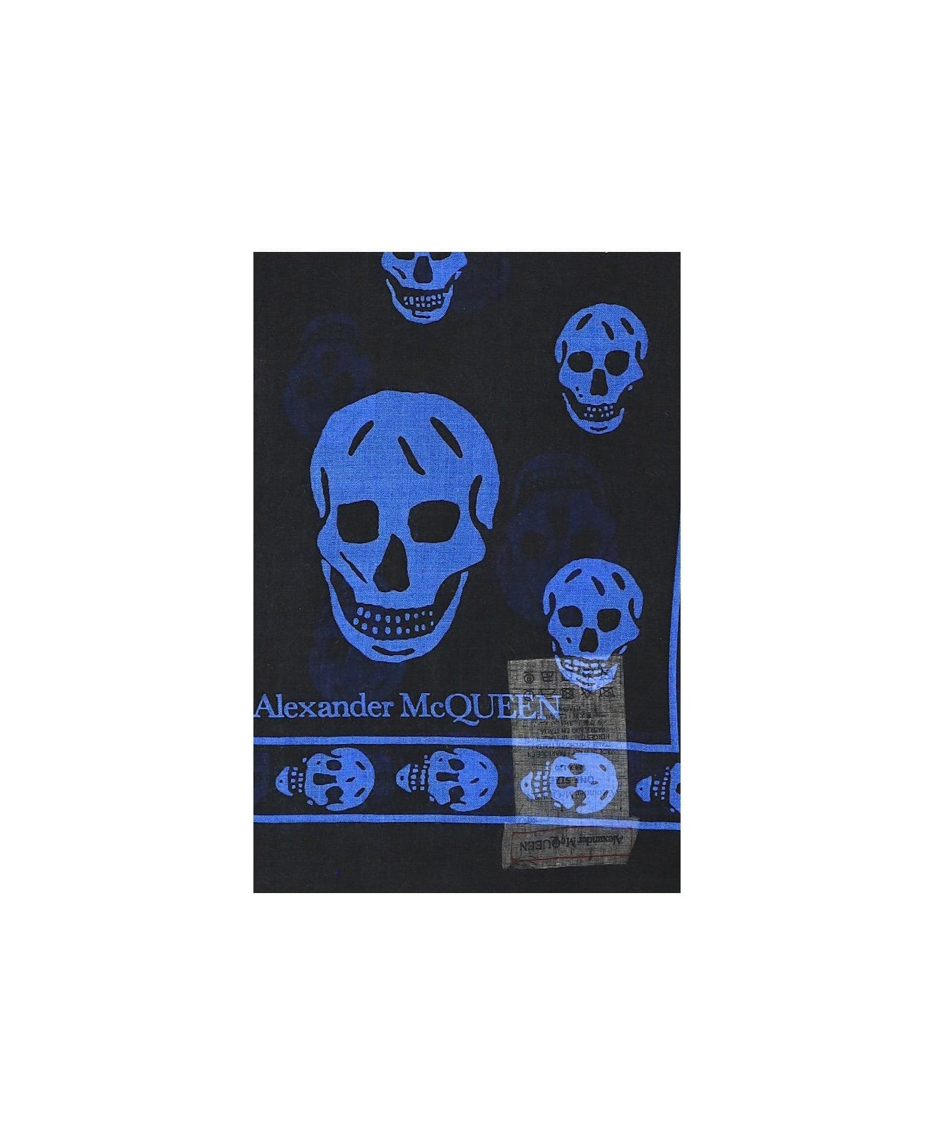 Alexander McQueen All-over Skull Logo Scarf - Nero
