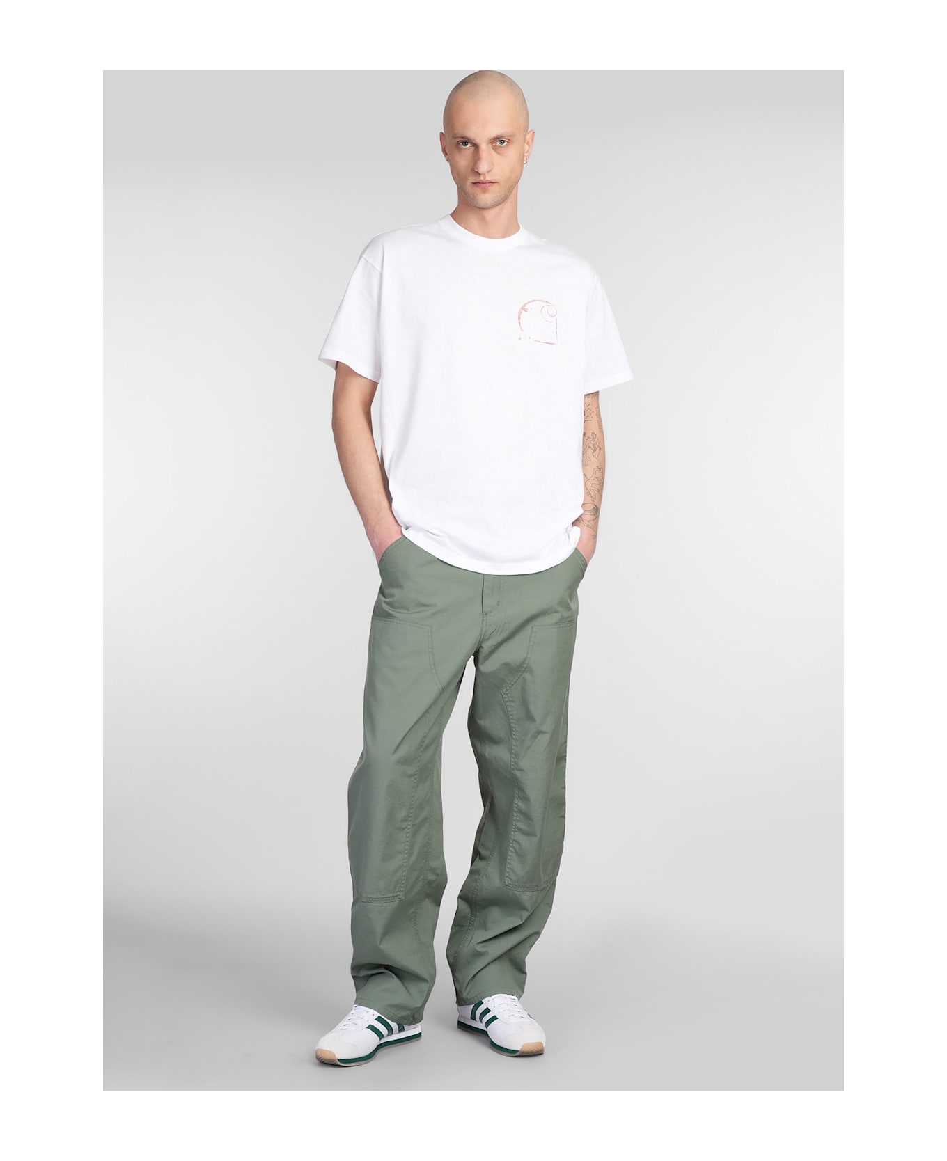 Carhartt Double Knee Pants In Green Cotton - green
