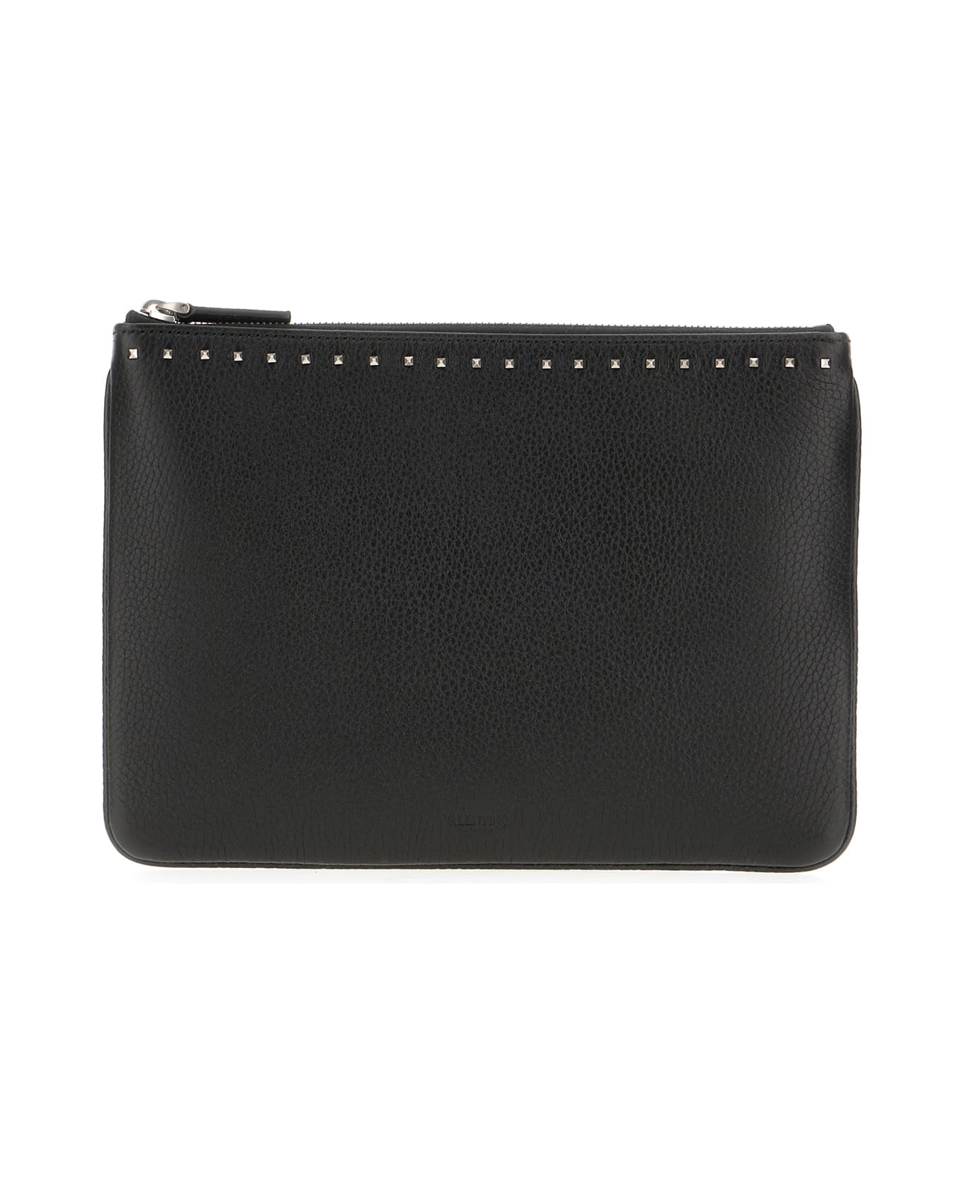 Valentino Garavani Black Leather Pouch - Nero