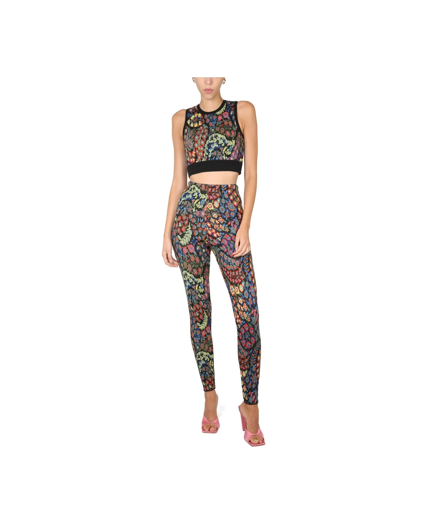 Etro Jacquard Wool Blend Top And Leggings - BLACK