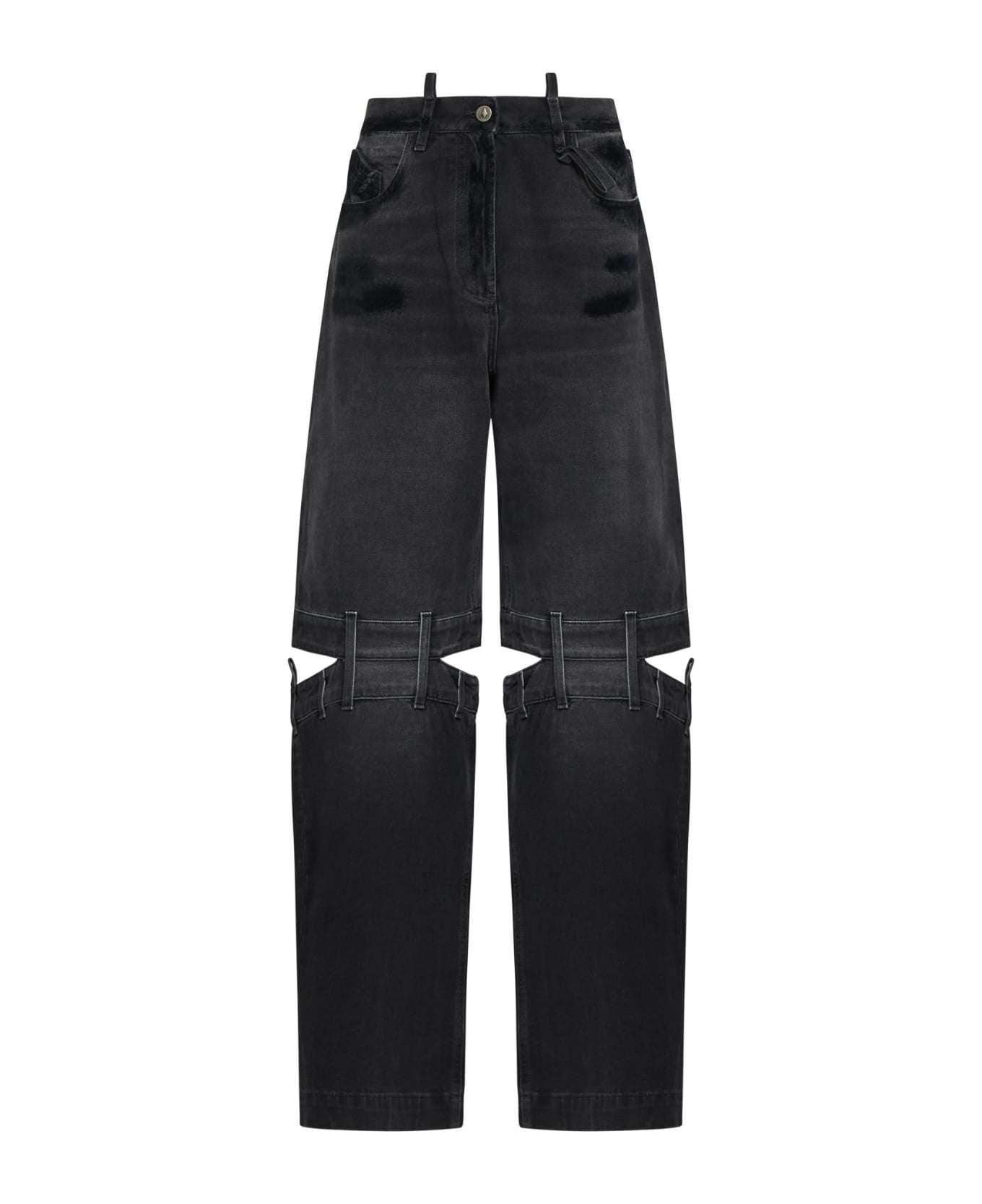 The Attico Lunghi Cut-out Jeans - Black