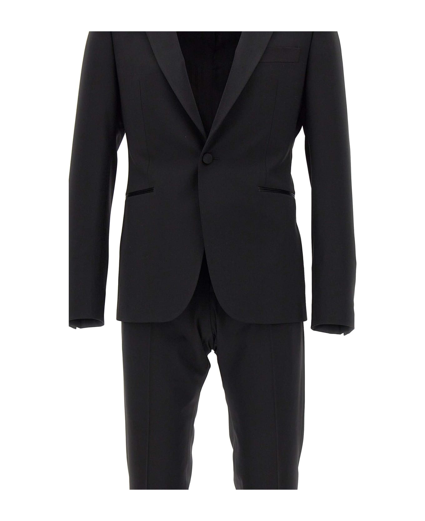 Emporio Armani Cool Wool Two-piece Formal Suit - BLACK