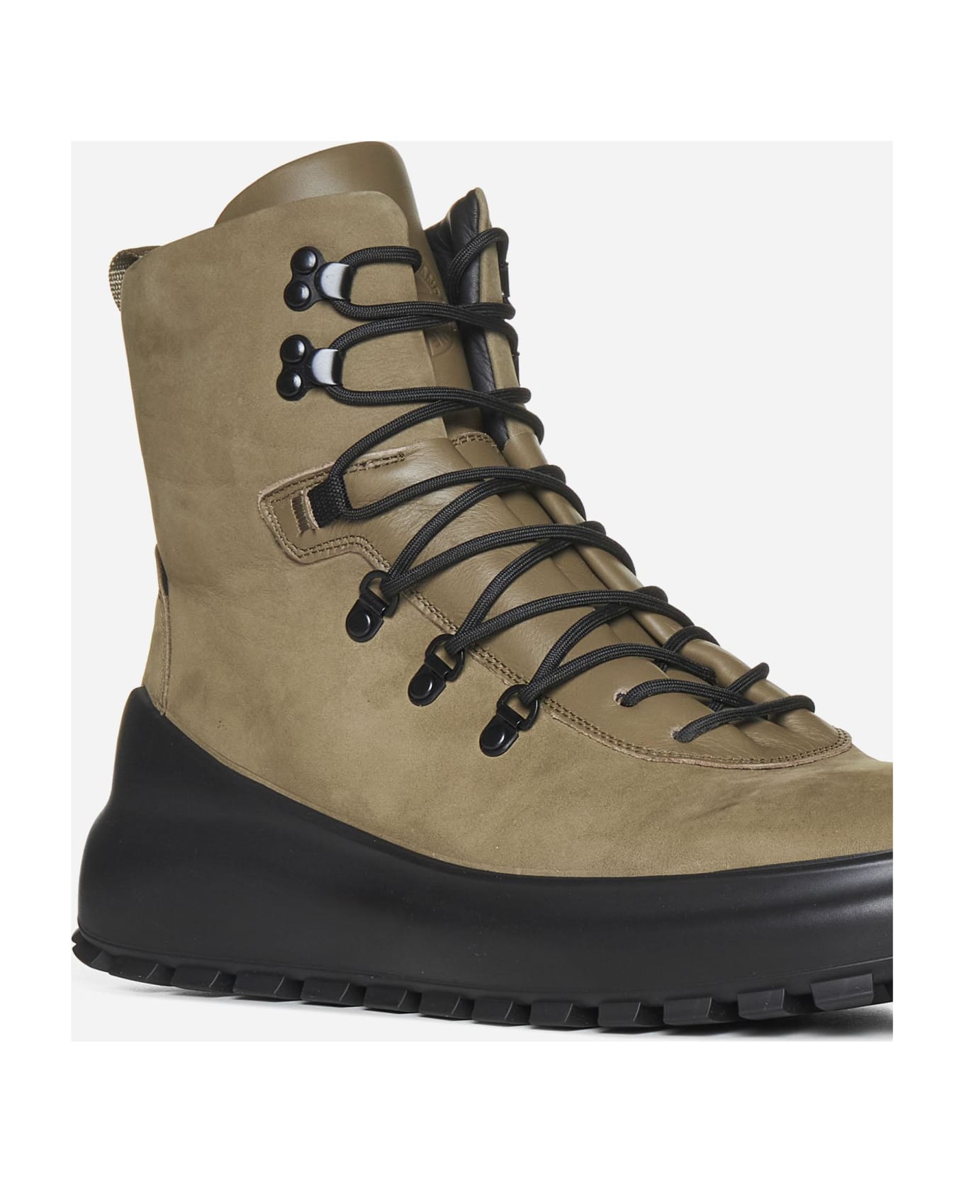 Stone Island Leather Hiking Boots - GREEN