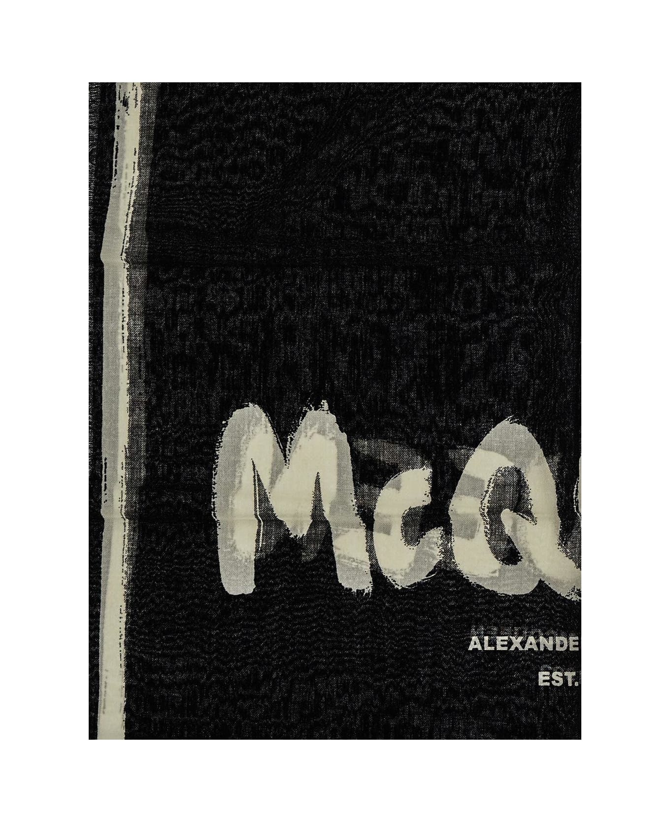 Alexander McQueen Printed Scarf - Black スカーフ＆ストール