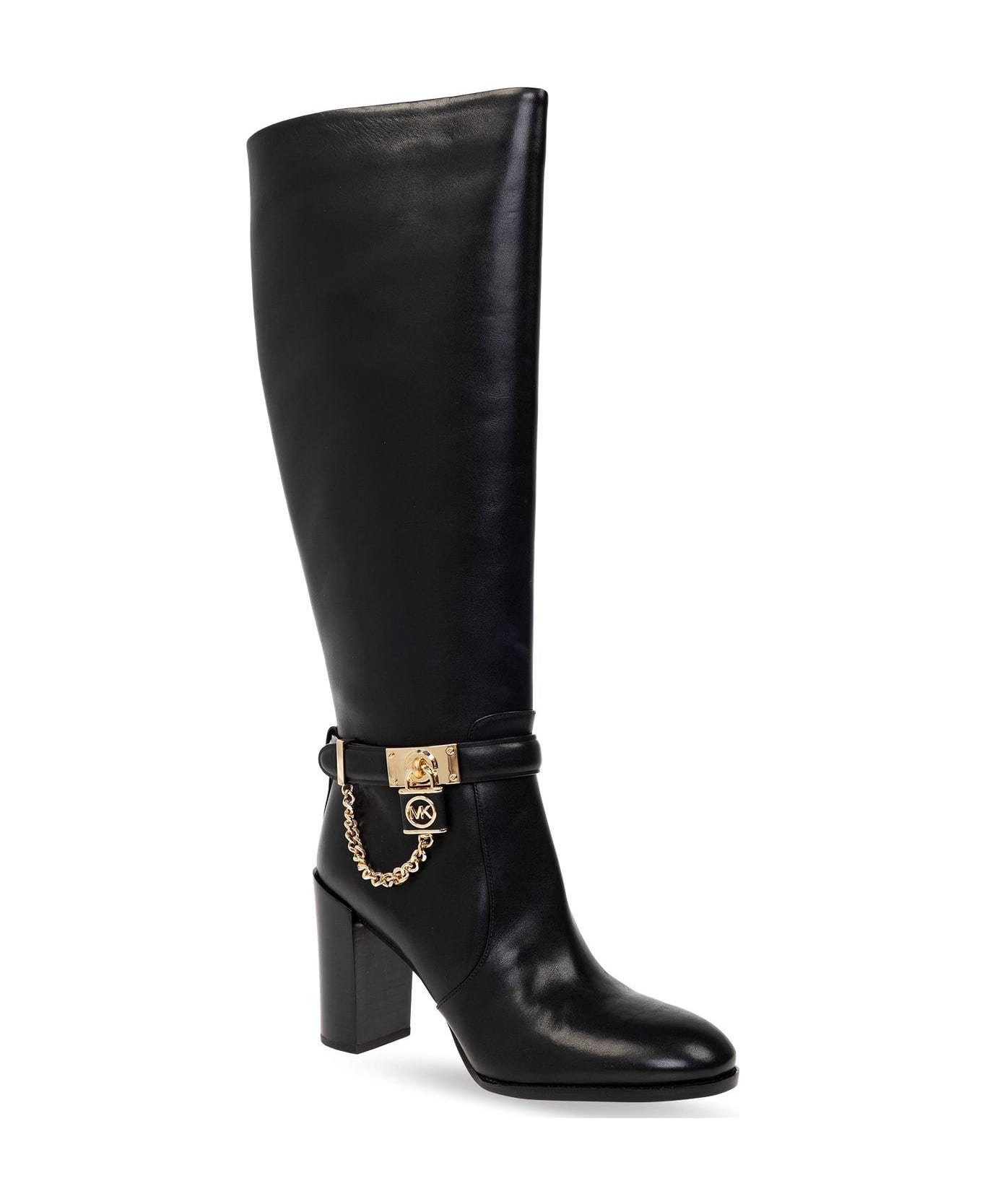 Michael Kors Hamilton Embellished Heeled Boots - Black ブーツ